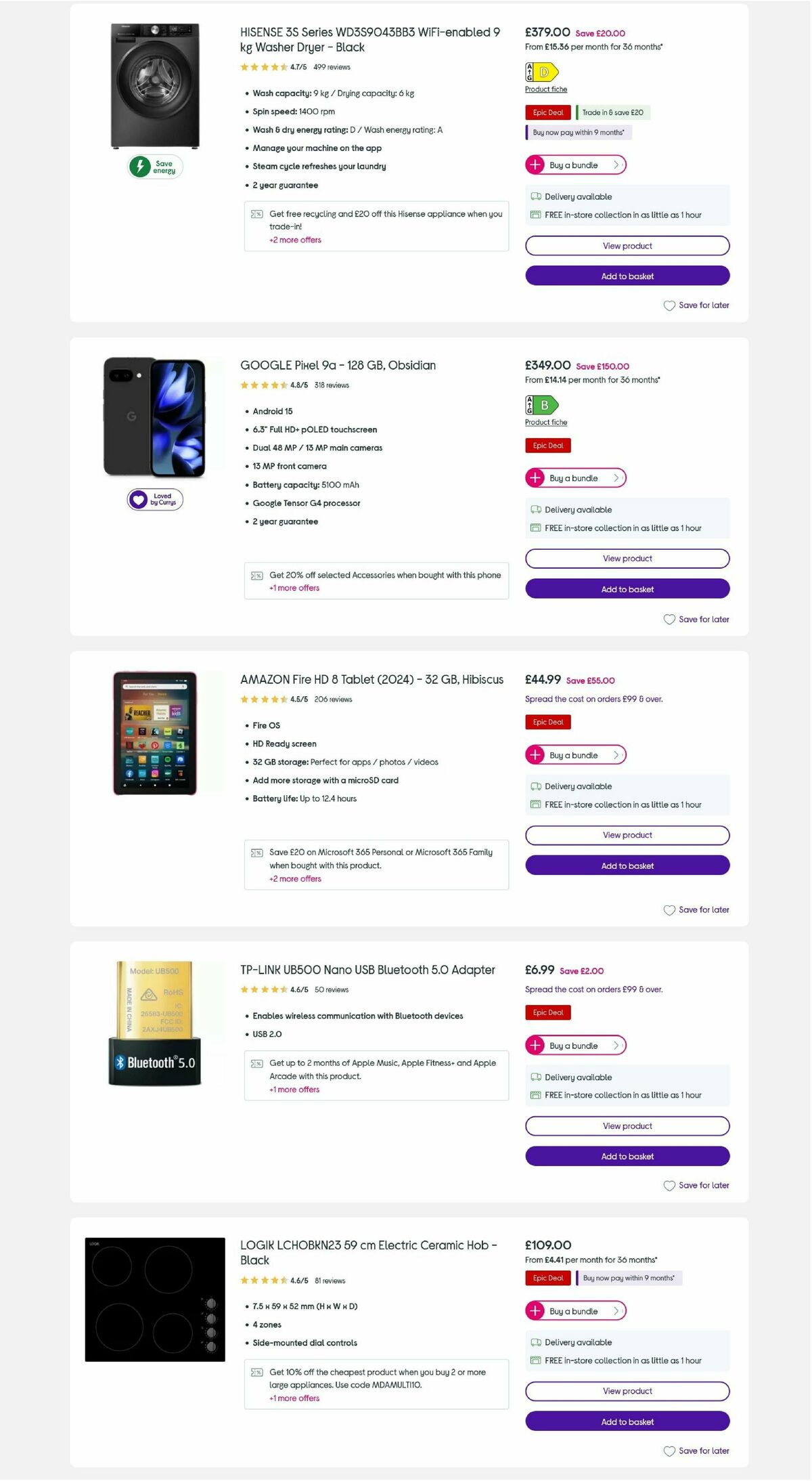 Currys Offers from 26 December