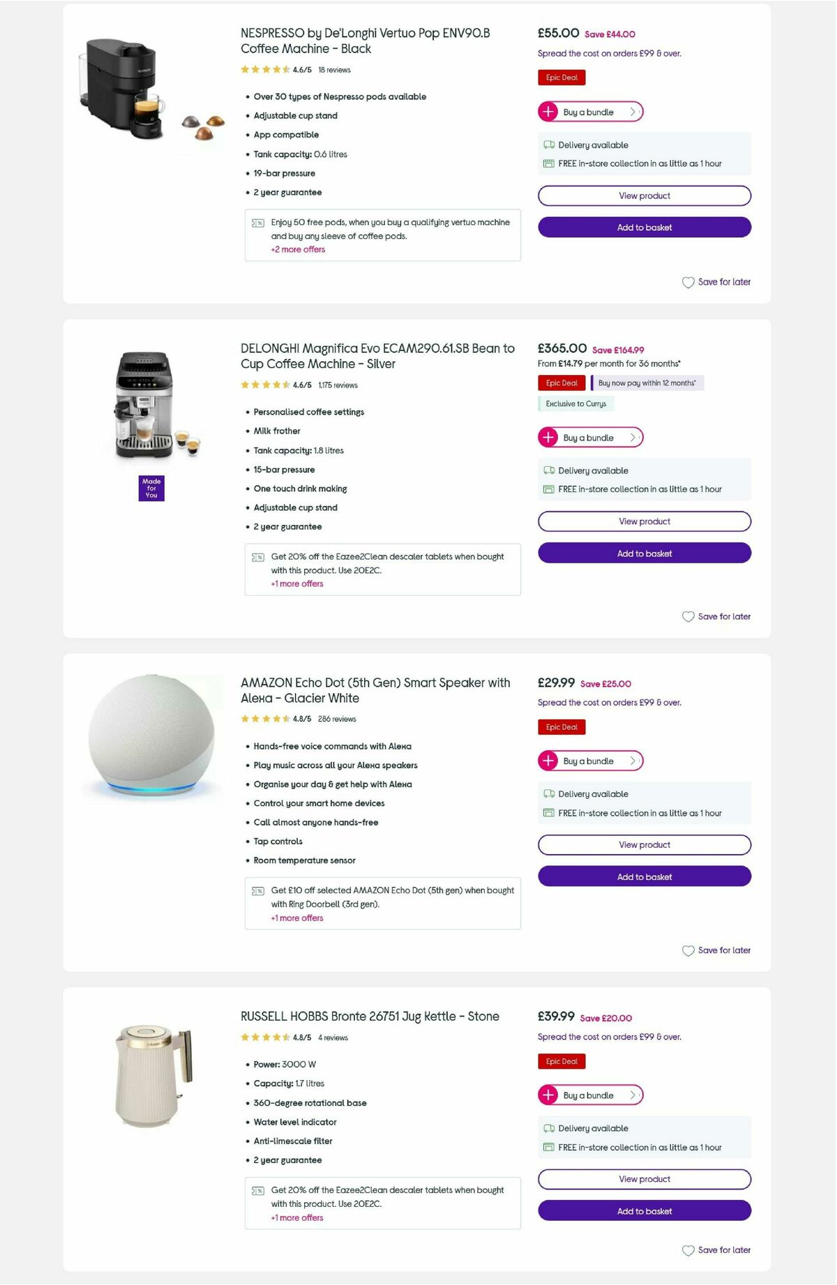 Currys Offers from 26 December