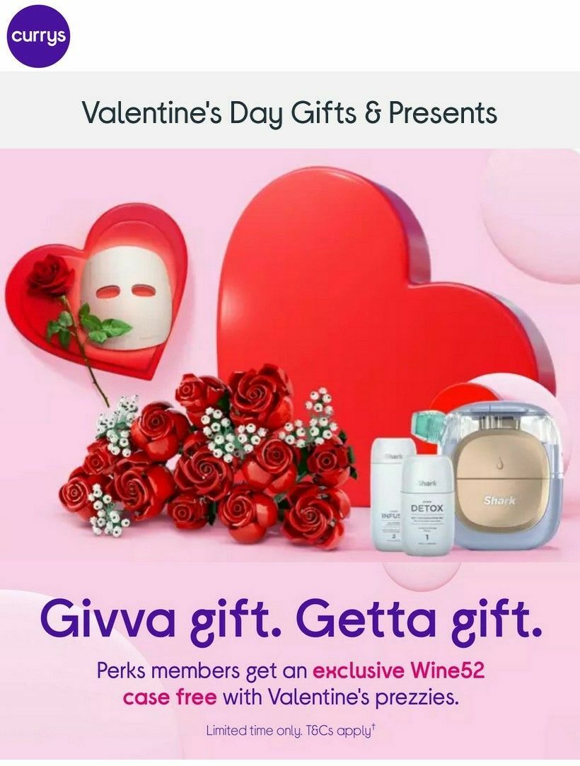 Currys Valentine's Day Offers from 3 February
