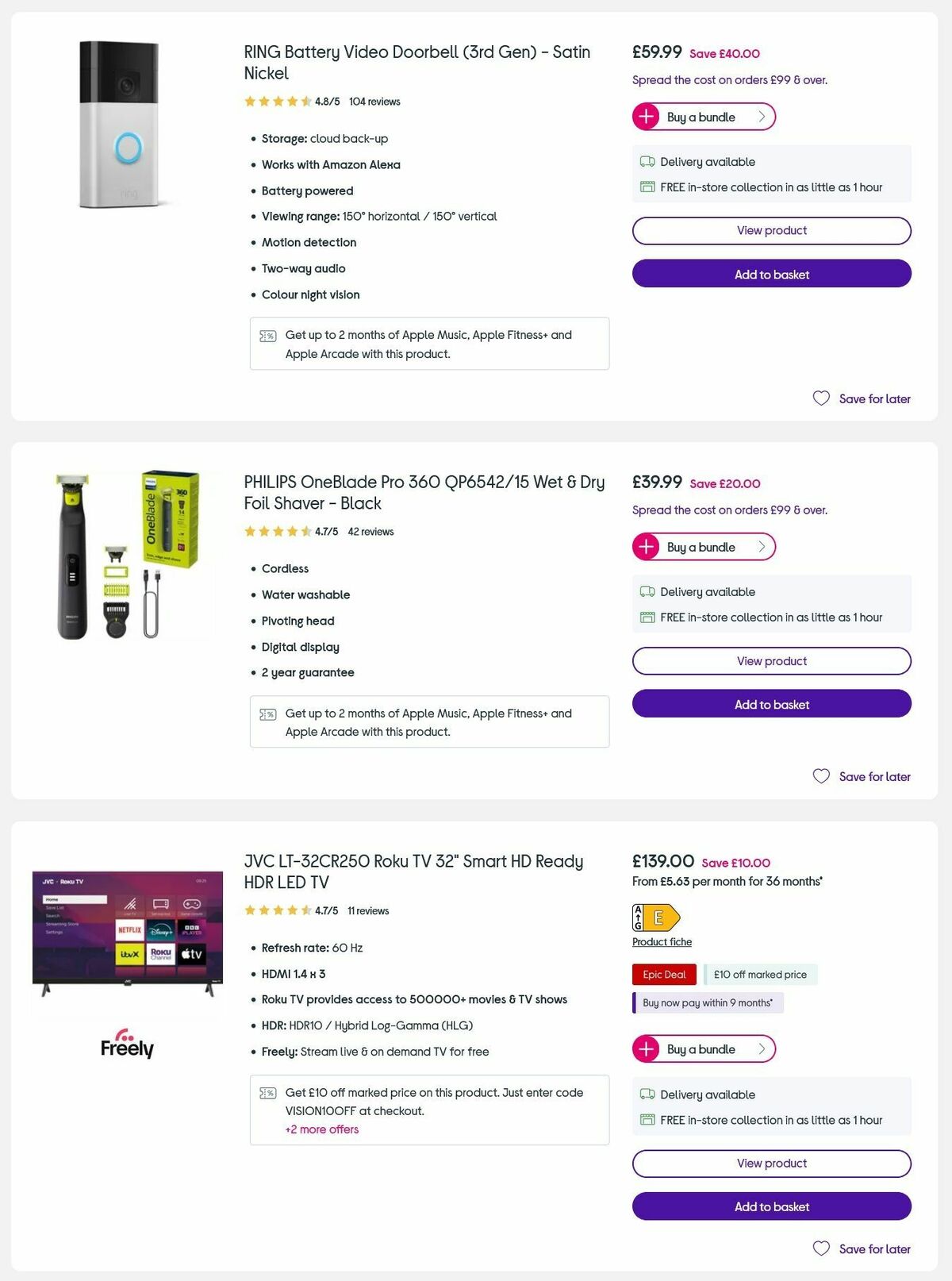 Currys Valentine's Day Offers from 3 February