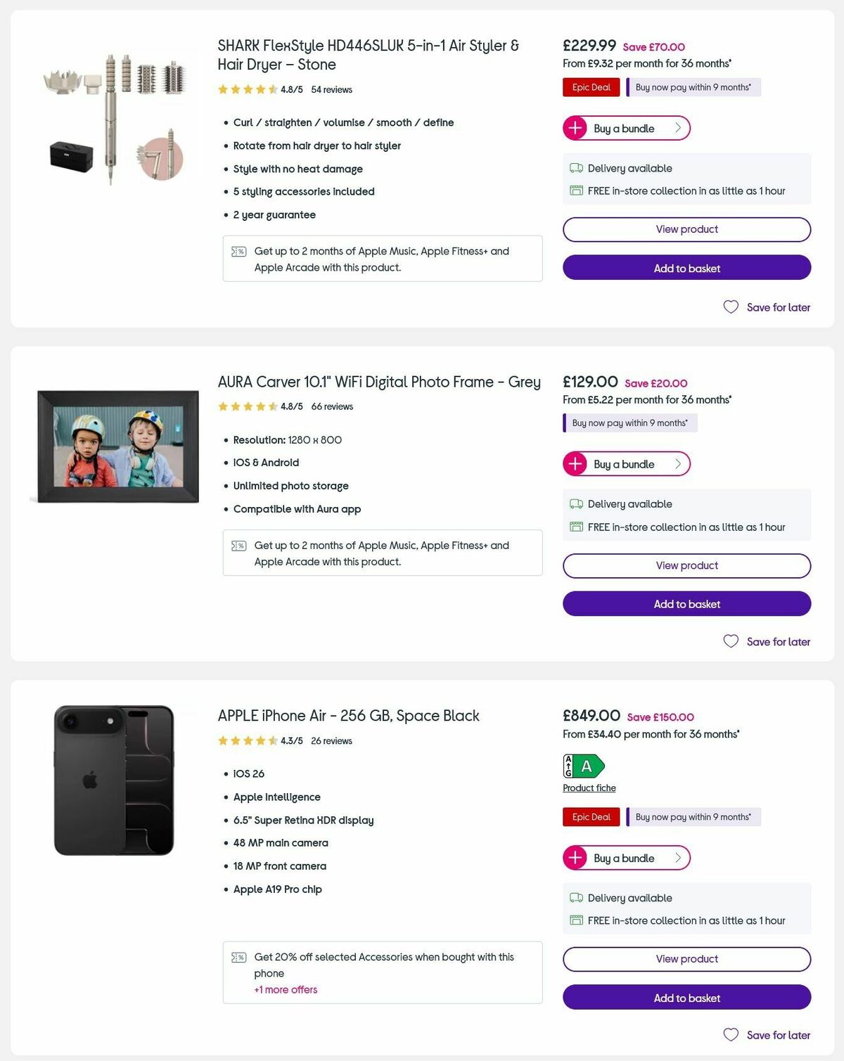 Currys Valentine's Day Offers from 3 February