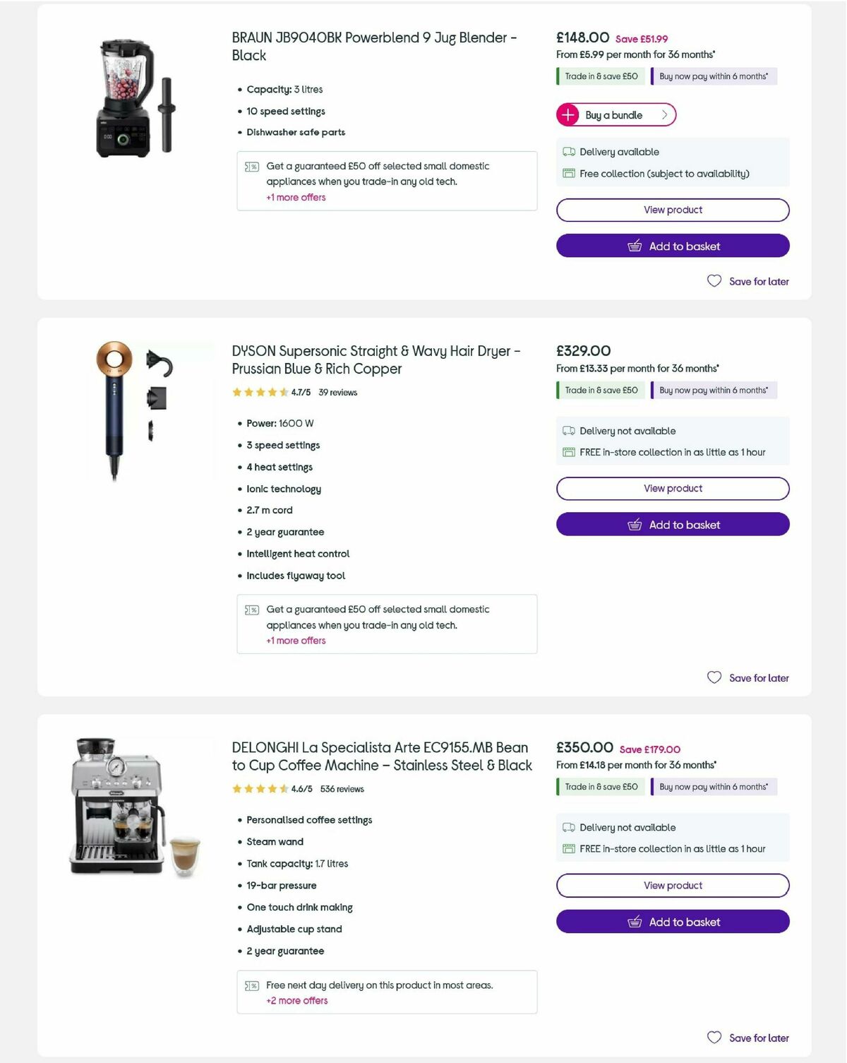 Currys Offers from 6 March