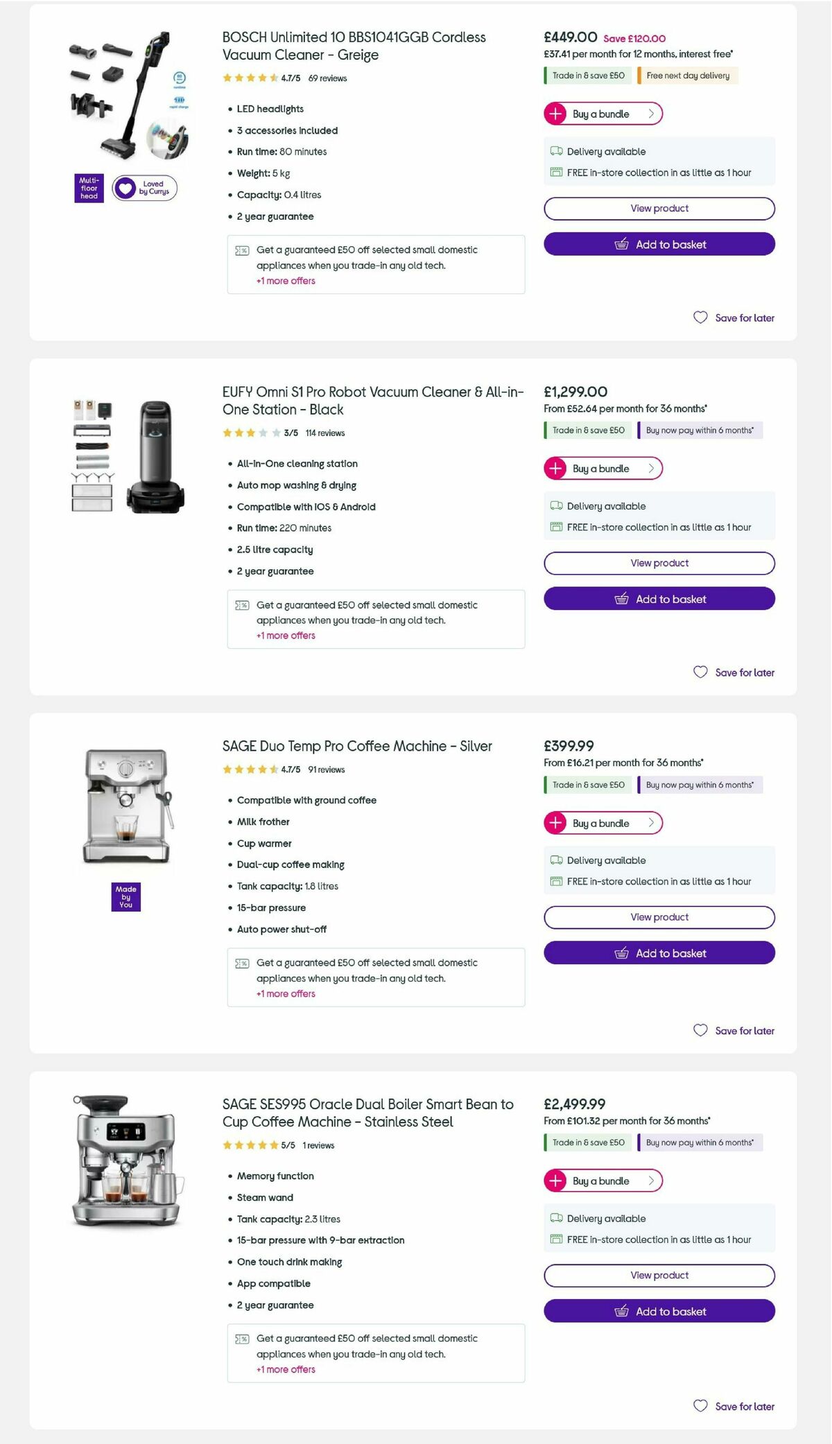 Currys Offers from 6 March