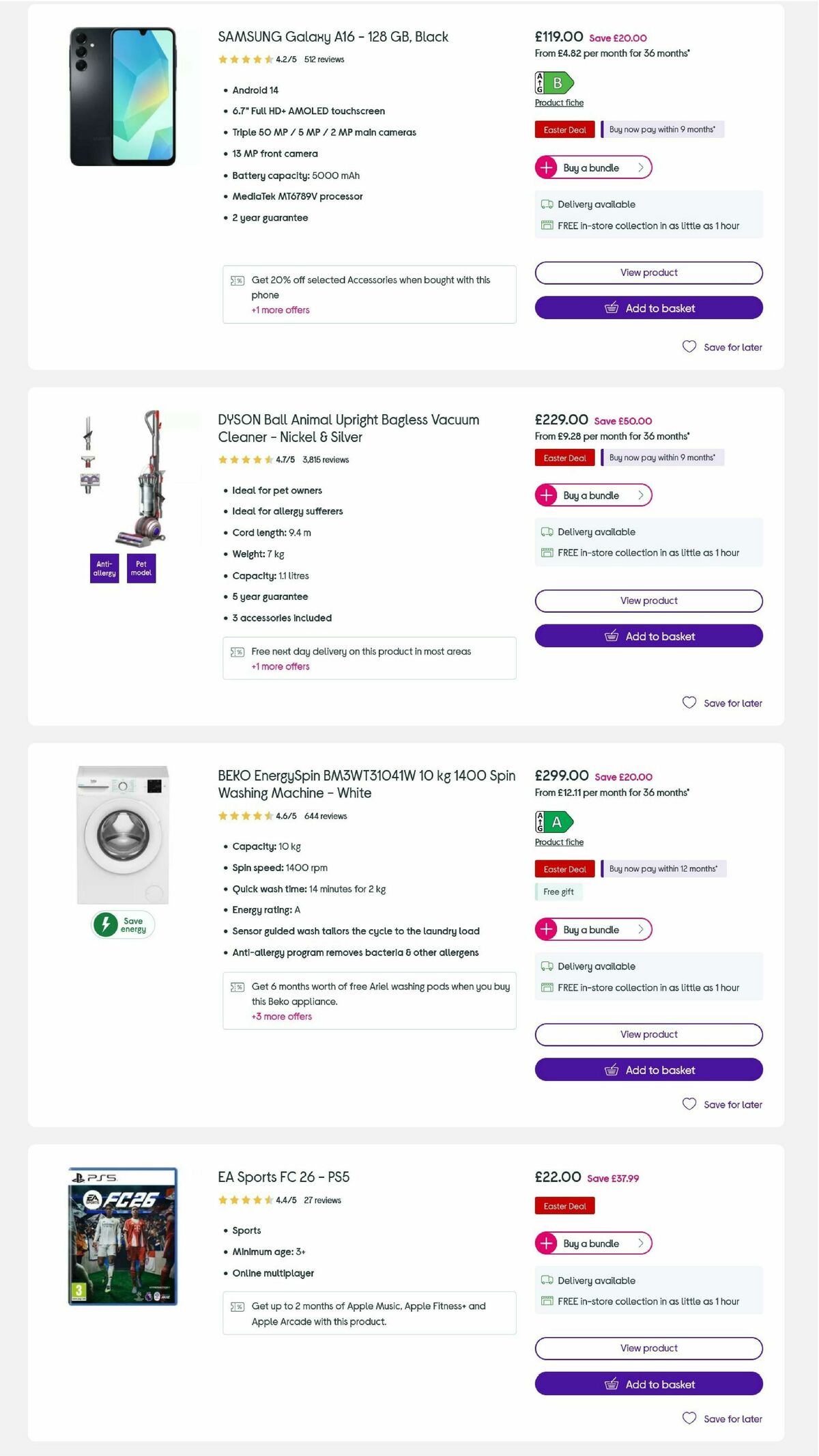 Currys Offers from 27 March