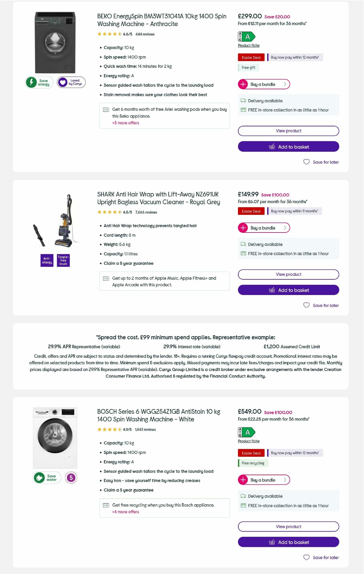 Currys Offers from 27 March