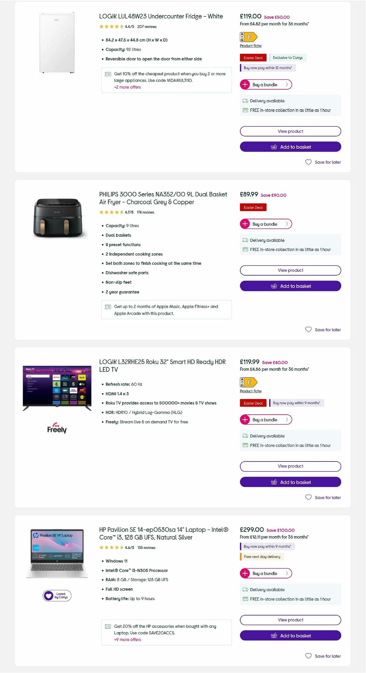 Currys Offers from 27 March