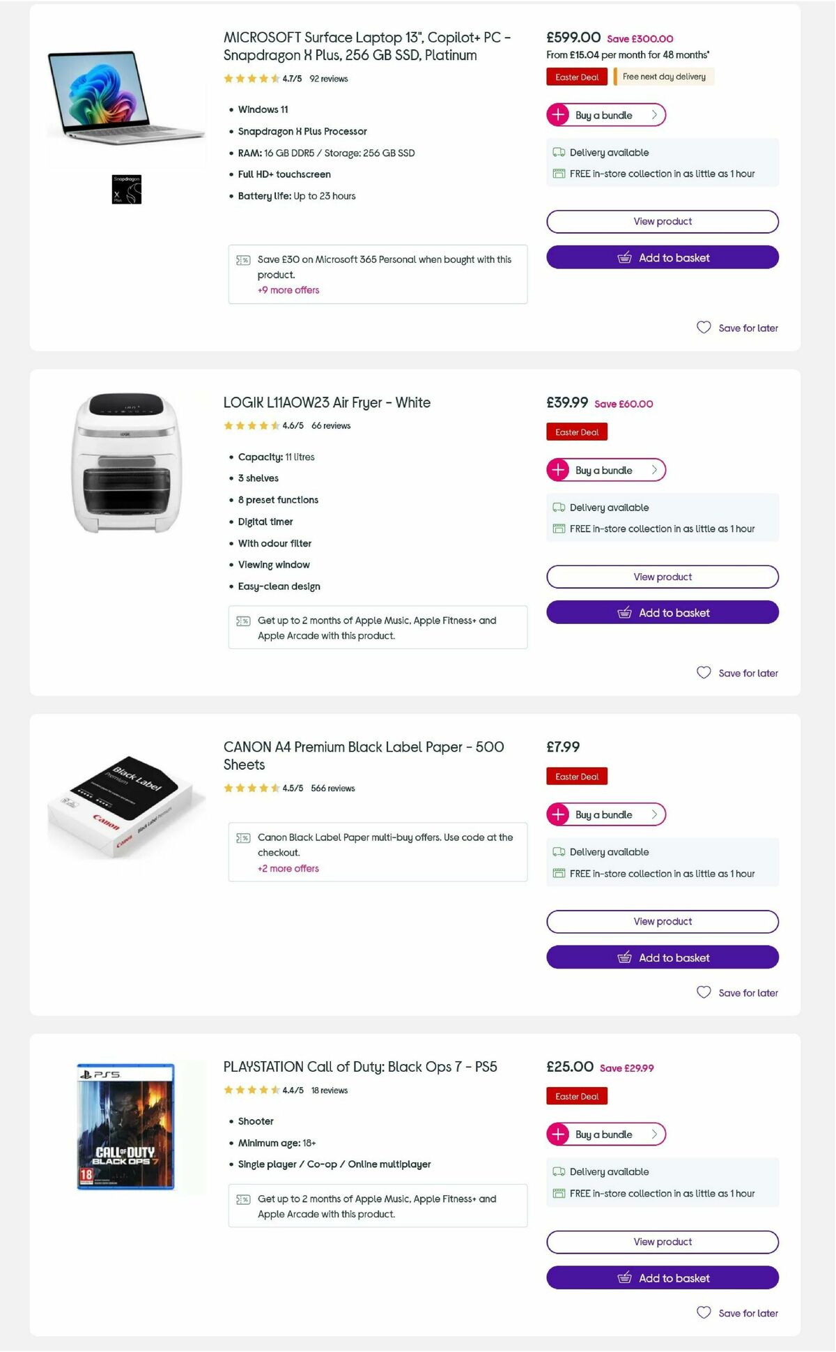 Currys Offers from 27 March