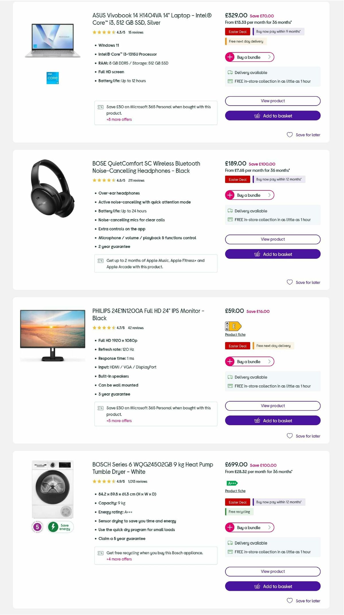 Currys Offers from 27 March