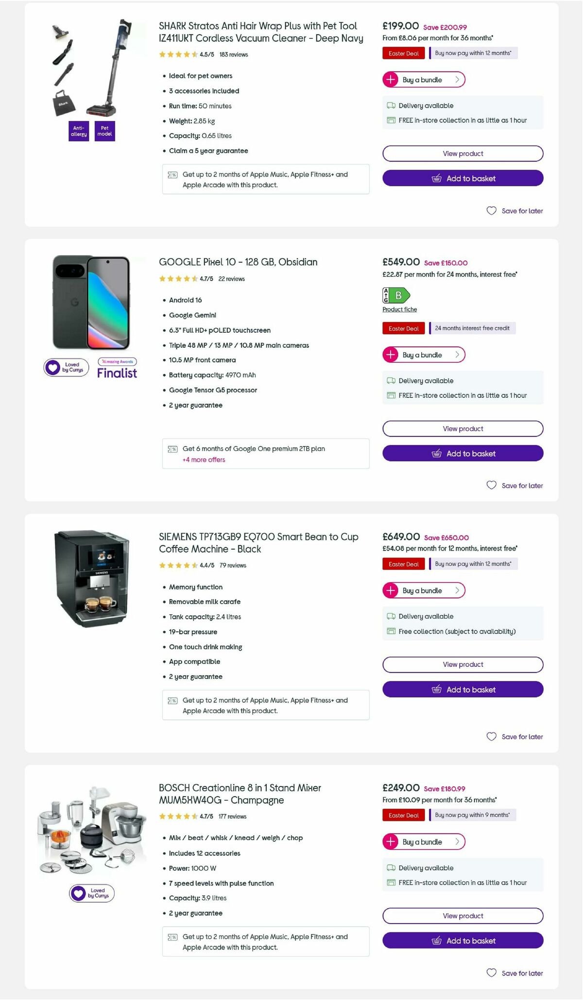 Currys Offers from 27 March
