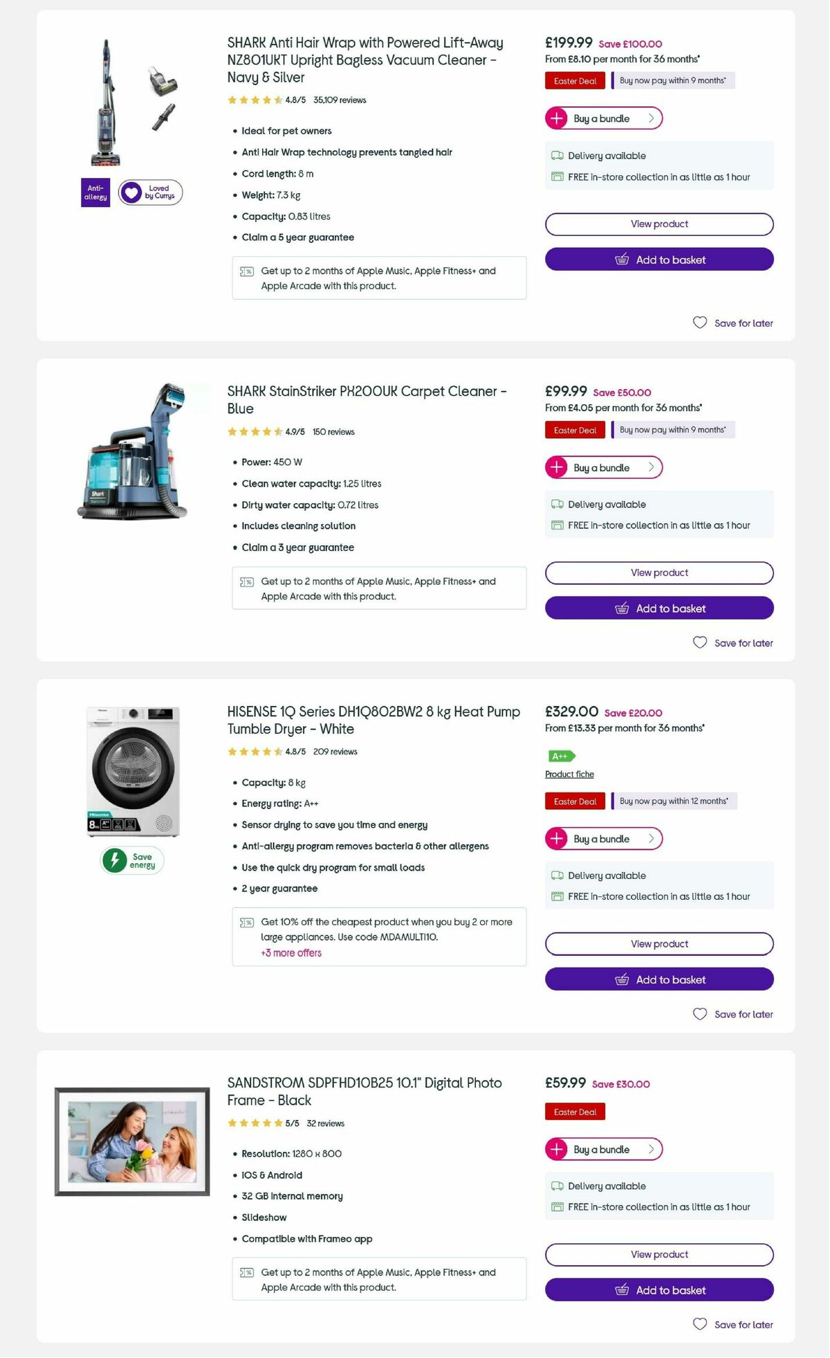 Currys Offers from 27 March