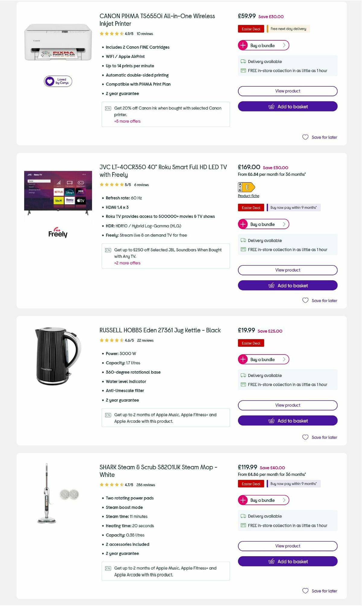 Currys Offers from 27 March