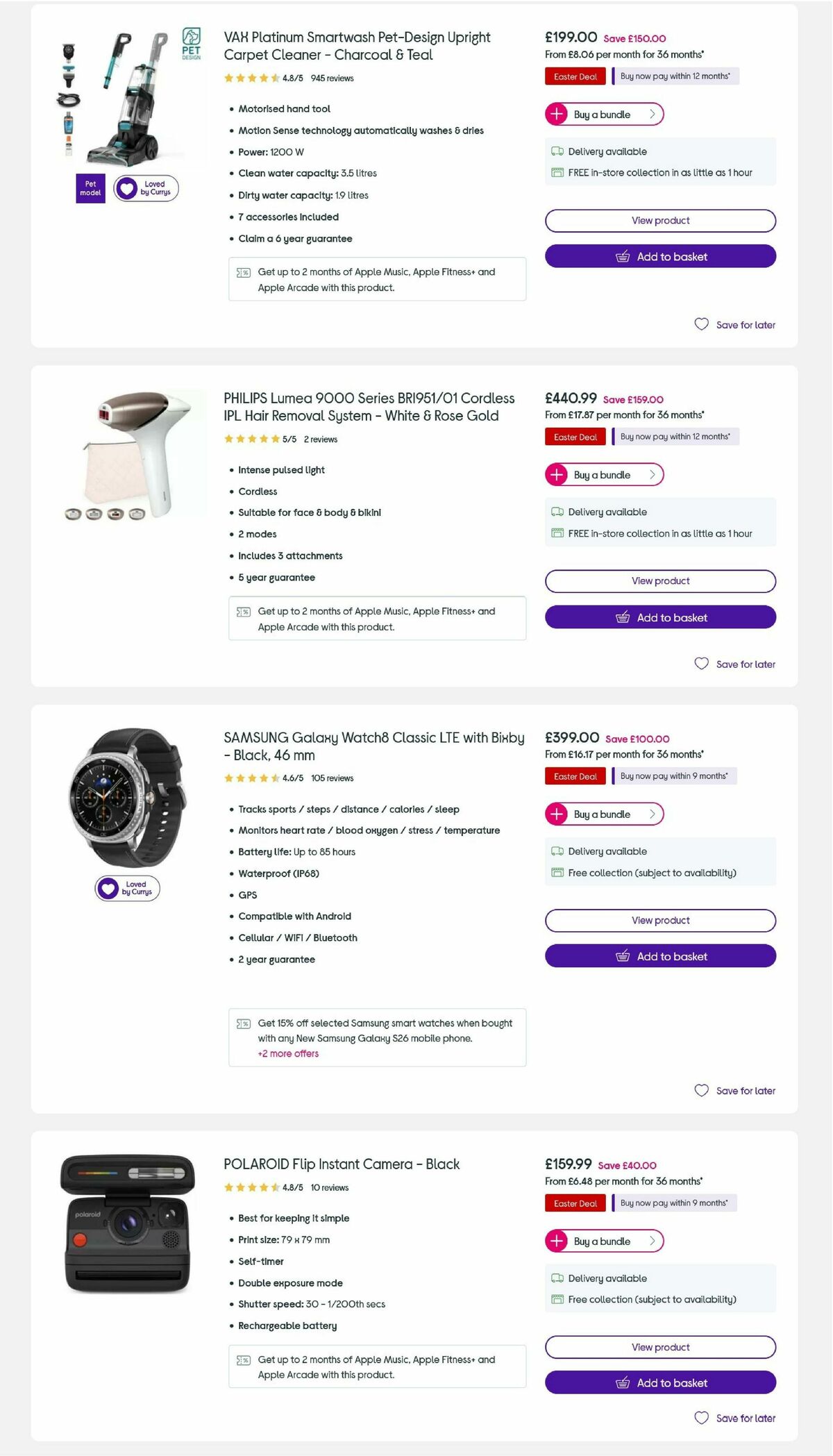 Currys Offers from 27 March