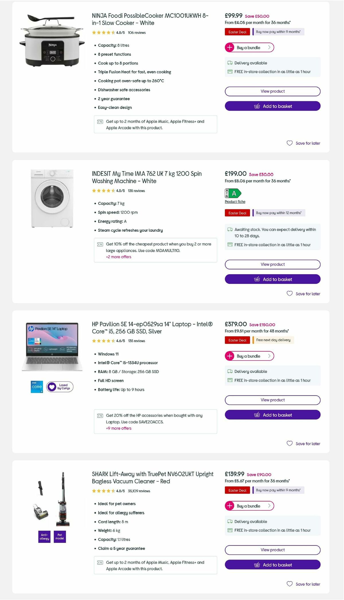 Currys Offers from 27 March