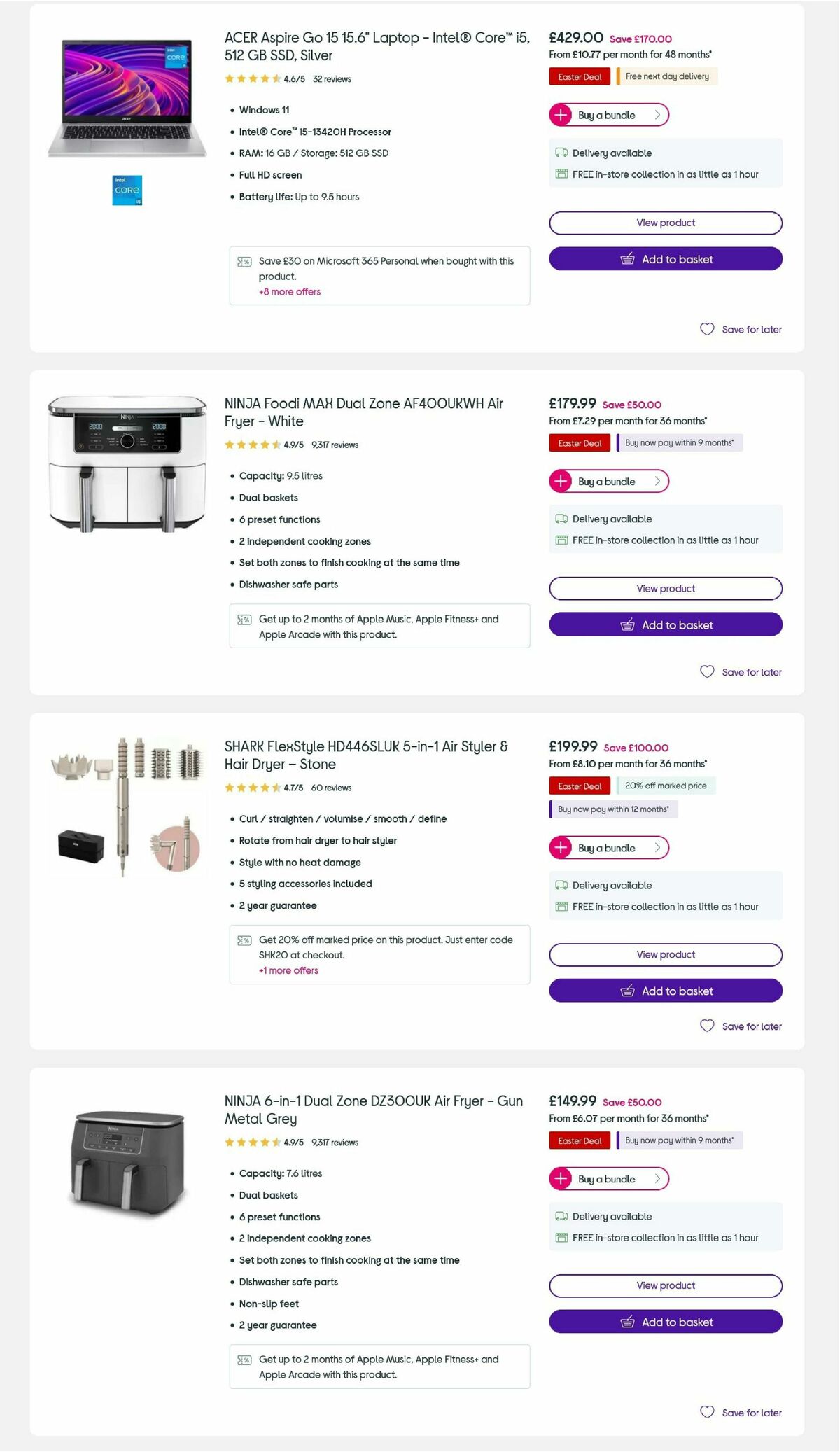 Currys Offers from 27 March