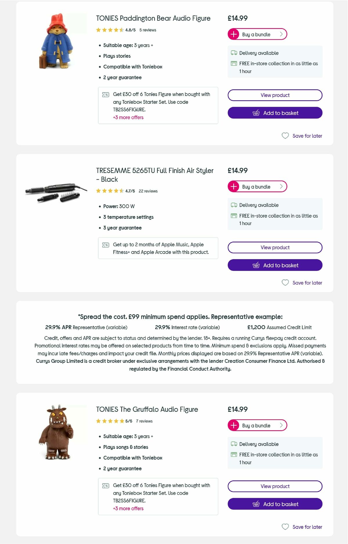 Currys Offers from 15 April