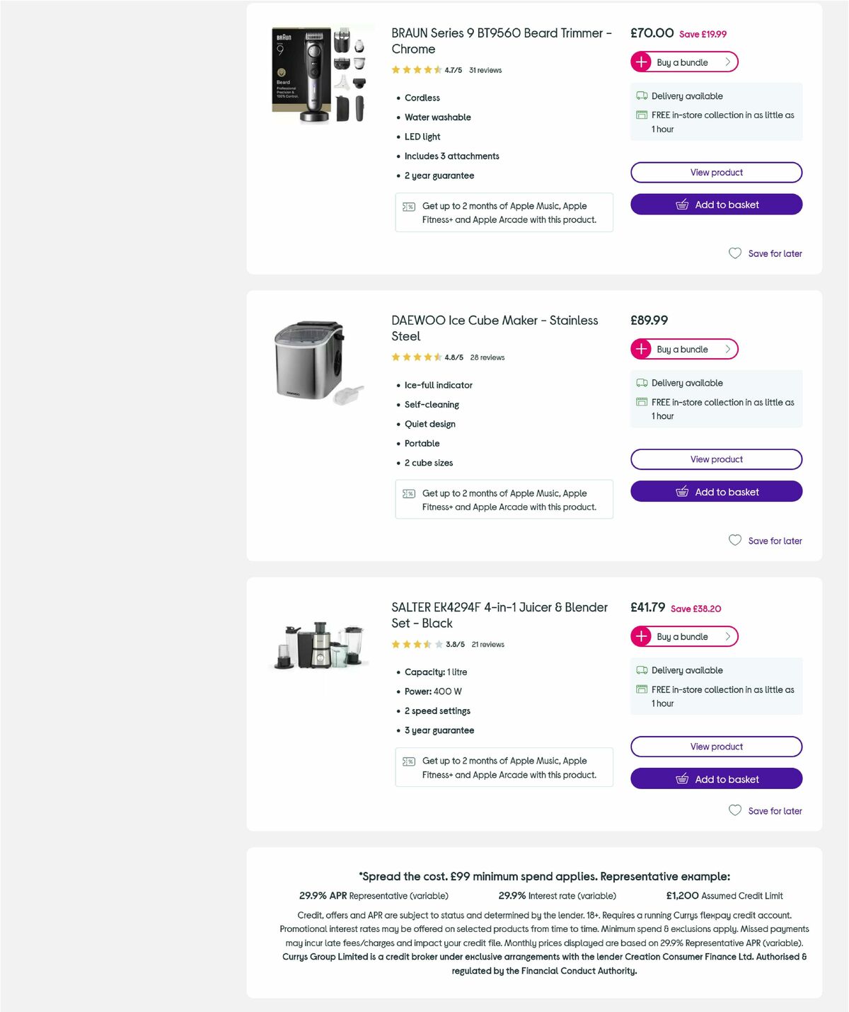 Currys Offers from 15 April