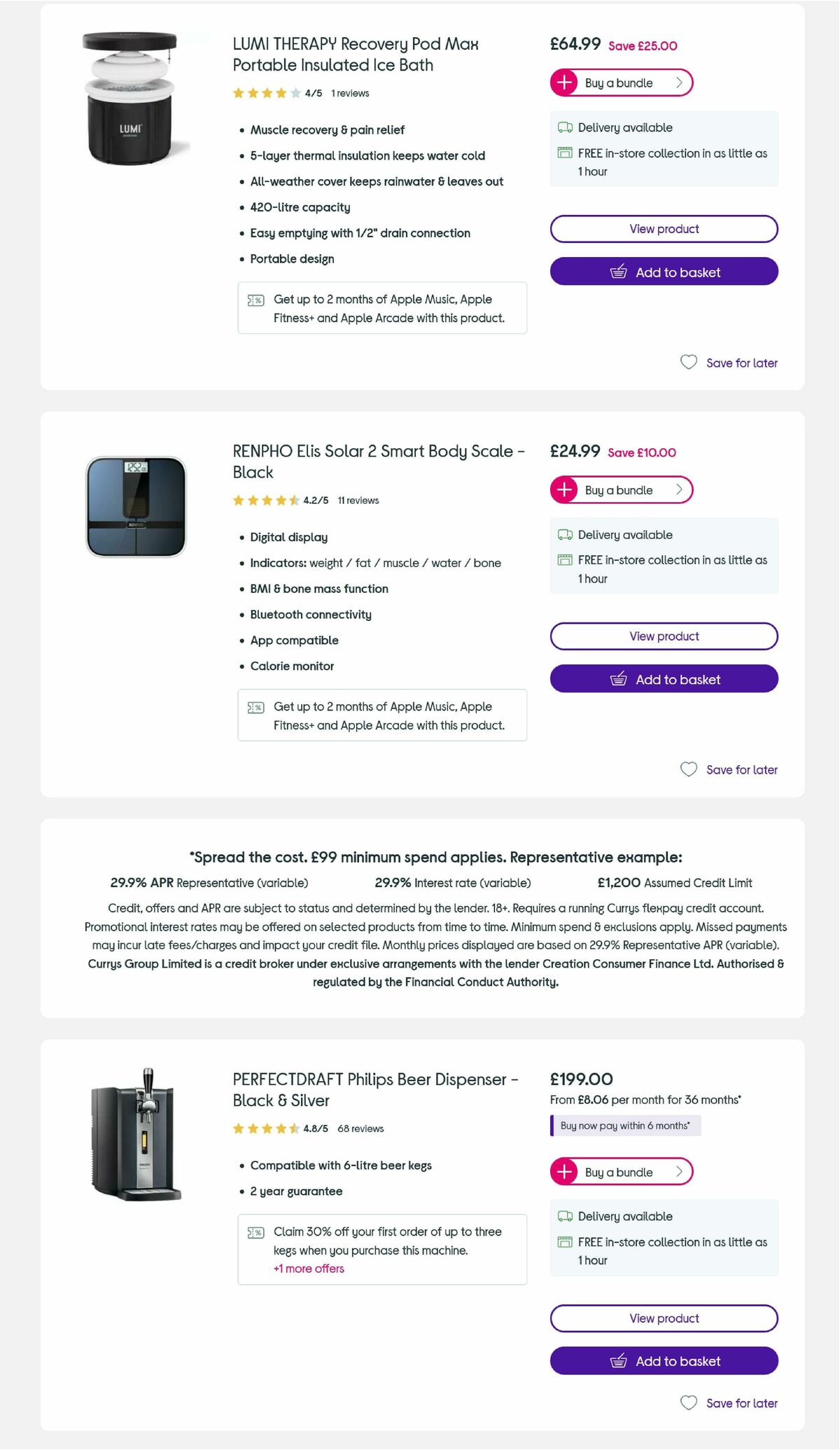 Currys Offers from 15 April