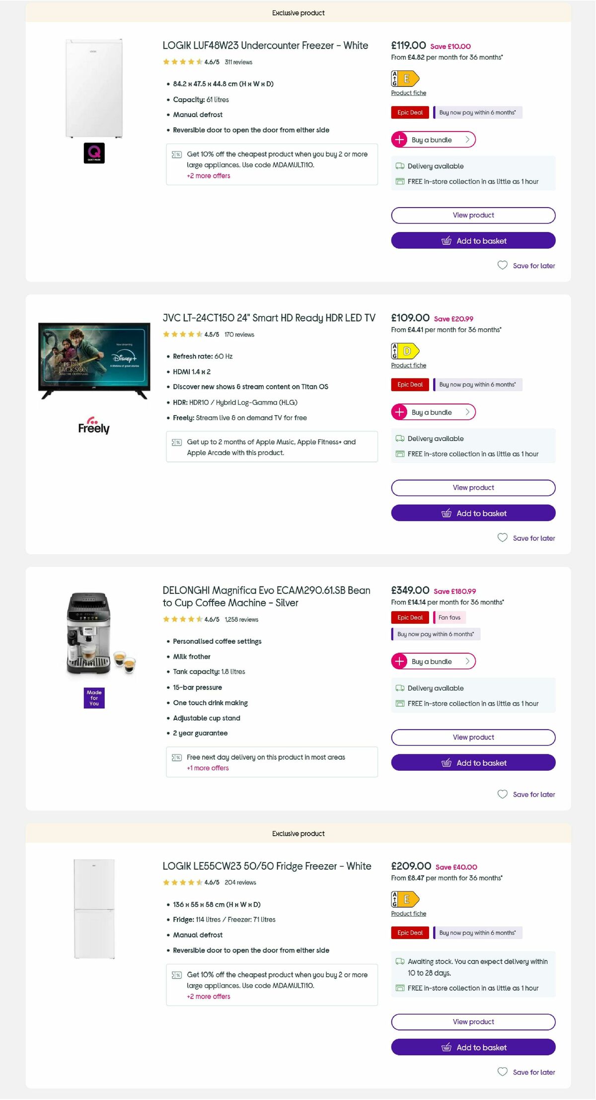 Currys Offers from 8 May