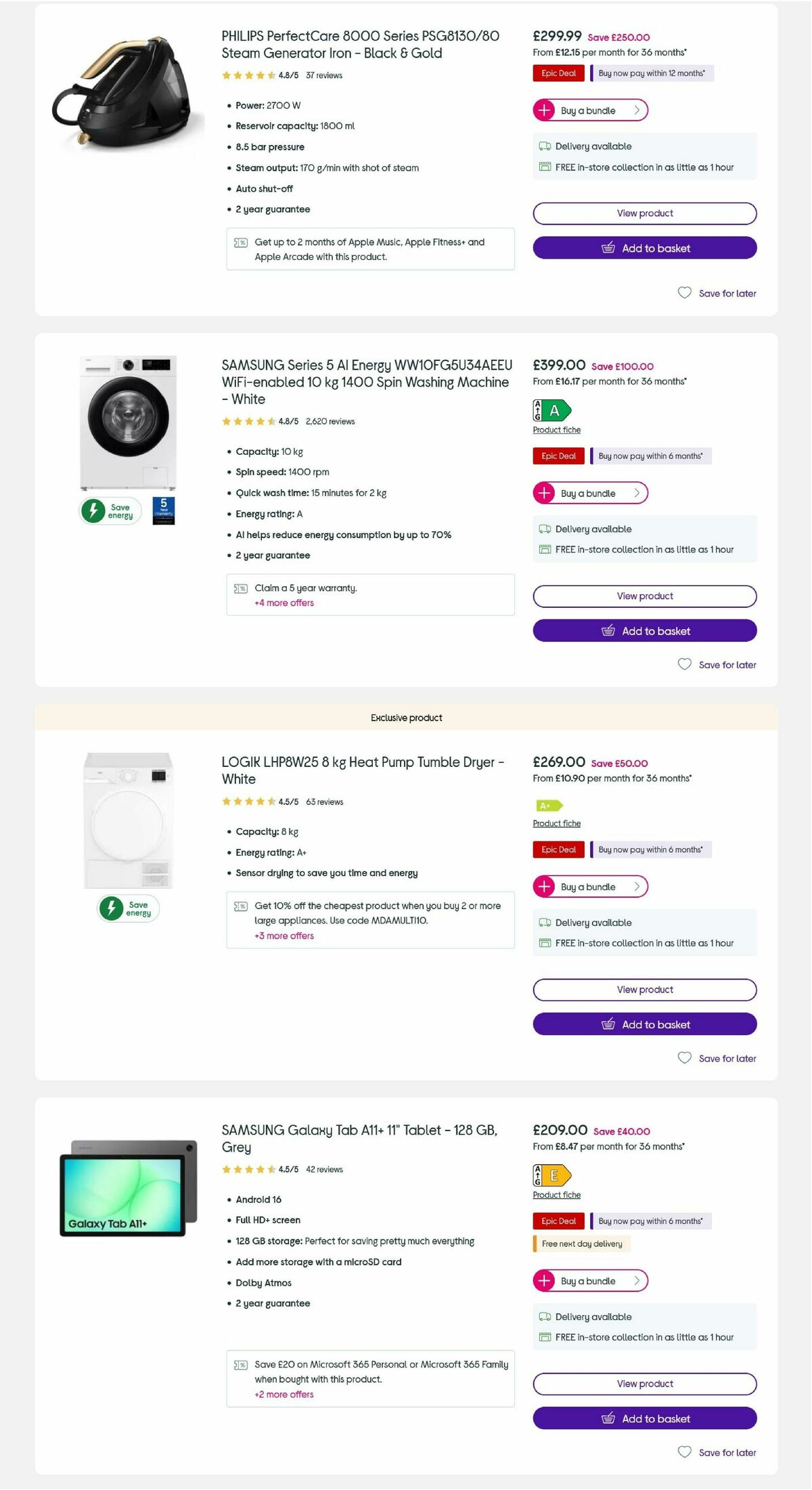 Currys Offers from 8 May