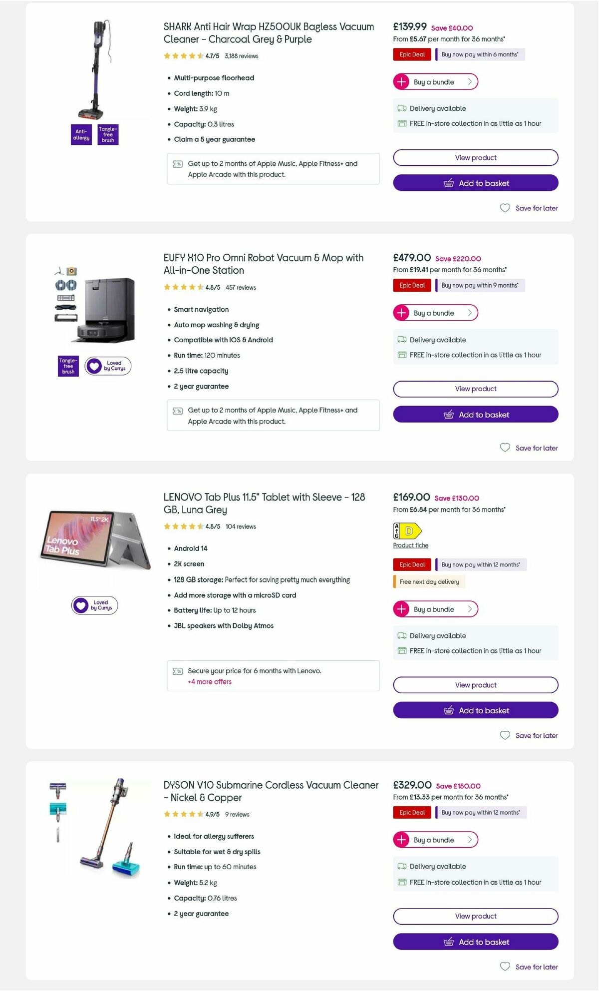 Currys Offers from 8 May