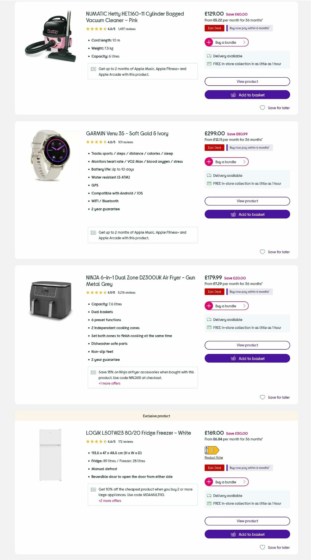 Currys Offers from 8 May