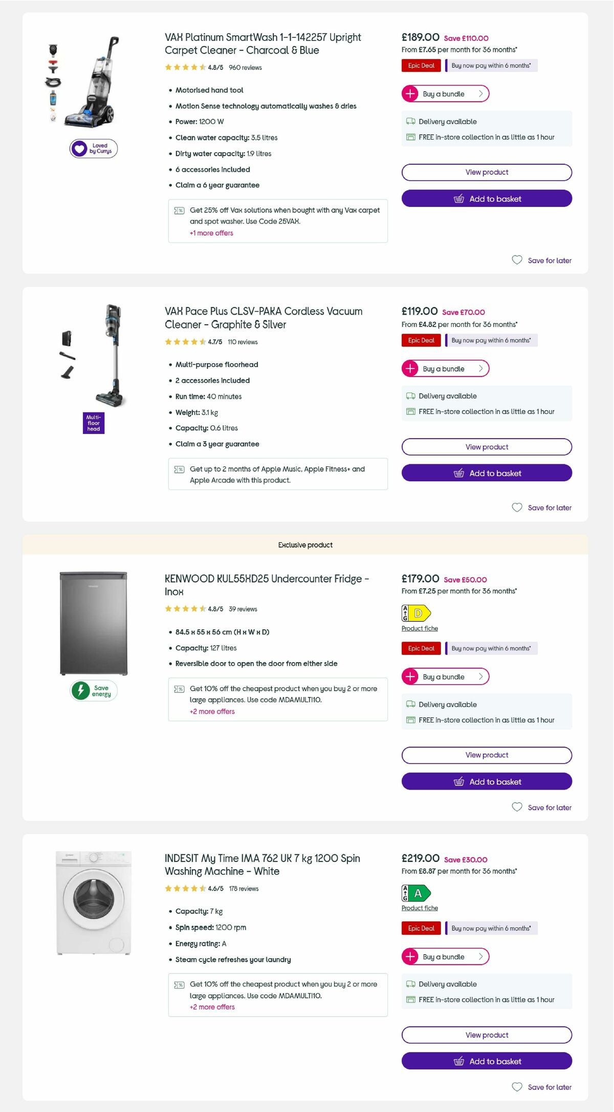 Currys Offers from 8 May