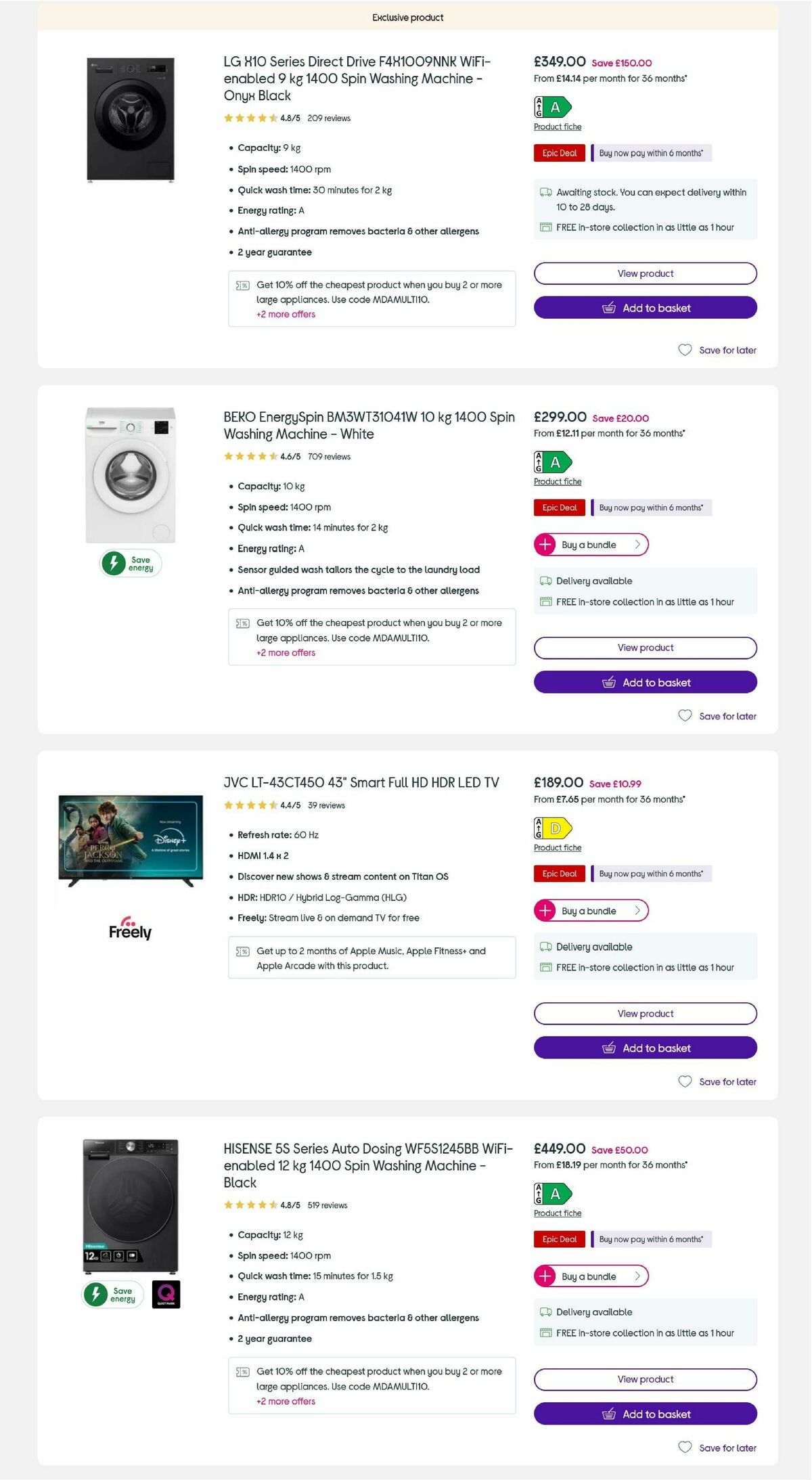 Currys Offers from 8 May