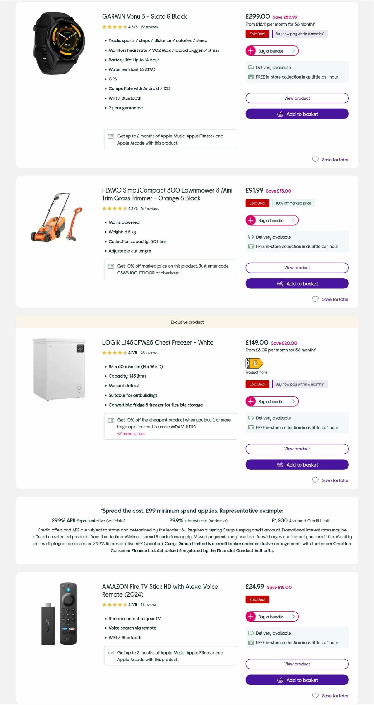 Currys Offers from 8 May