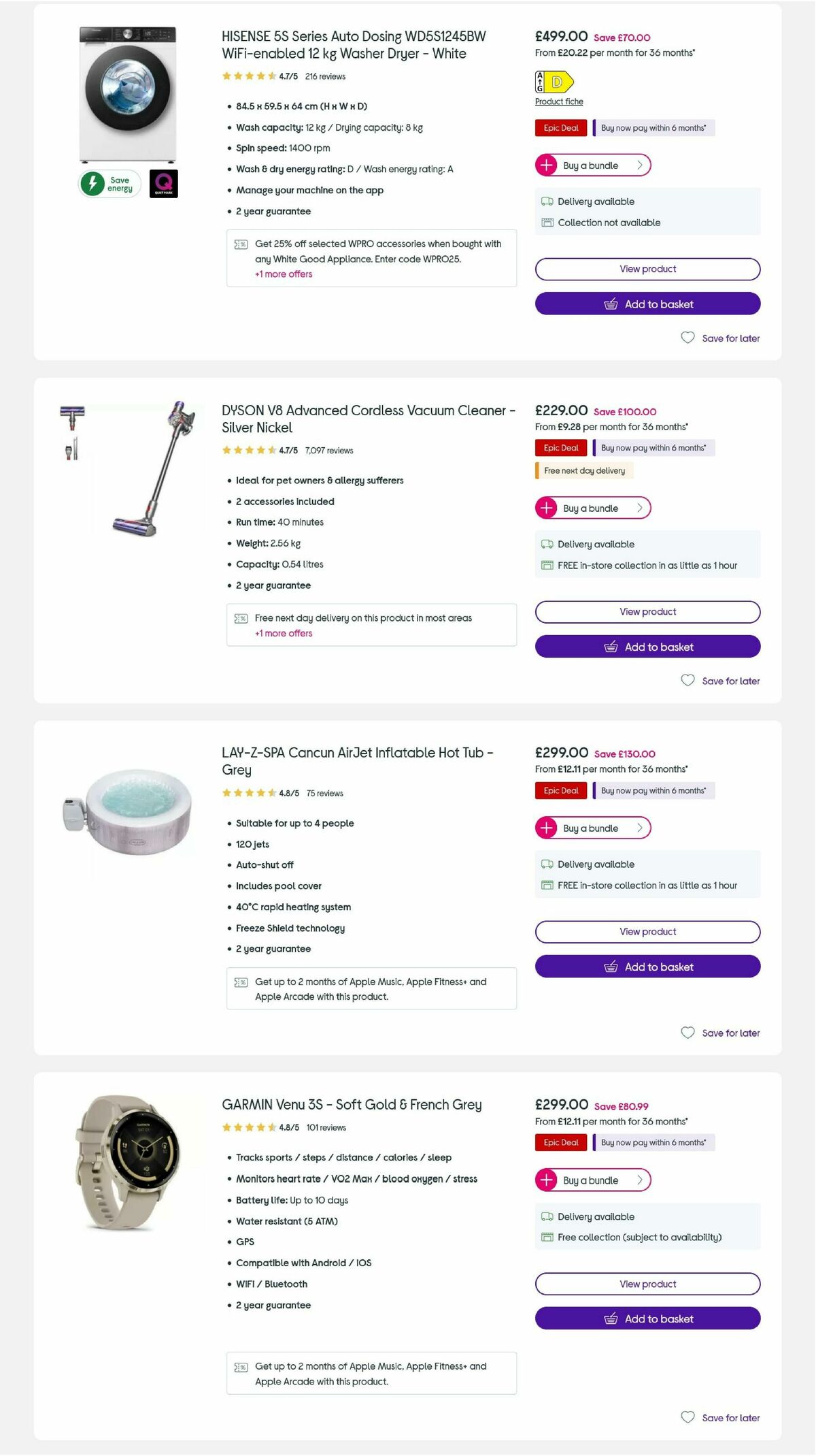 Currys Offers from 8 May