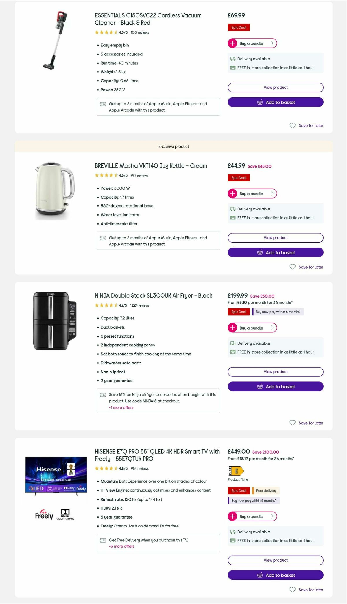 Currys Offers from 8 May