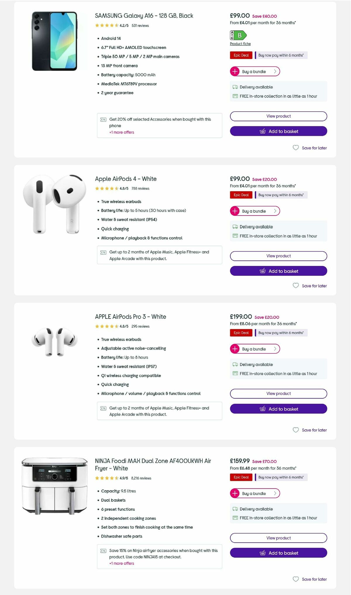Currys Offers from 8 May