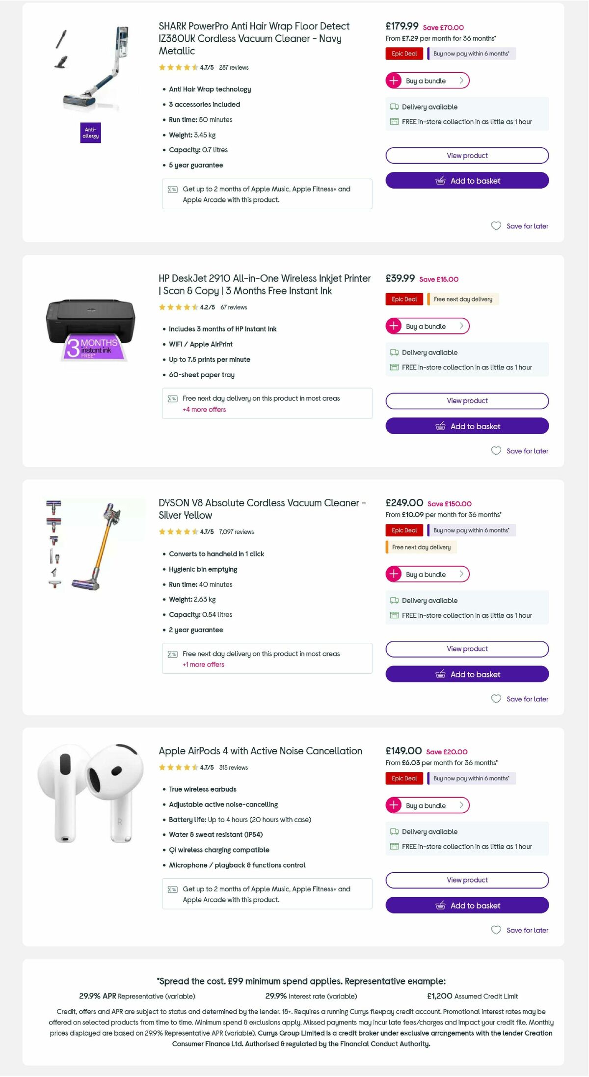 Currys Offers from 8 May