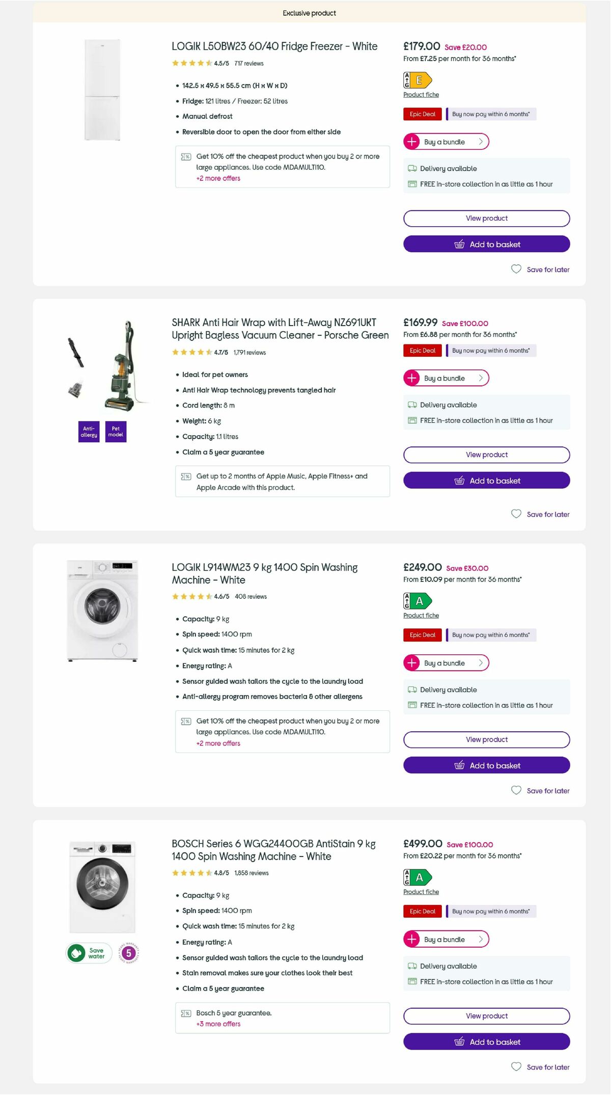 Currys Offers from 8 May
