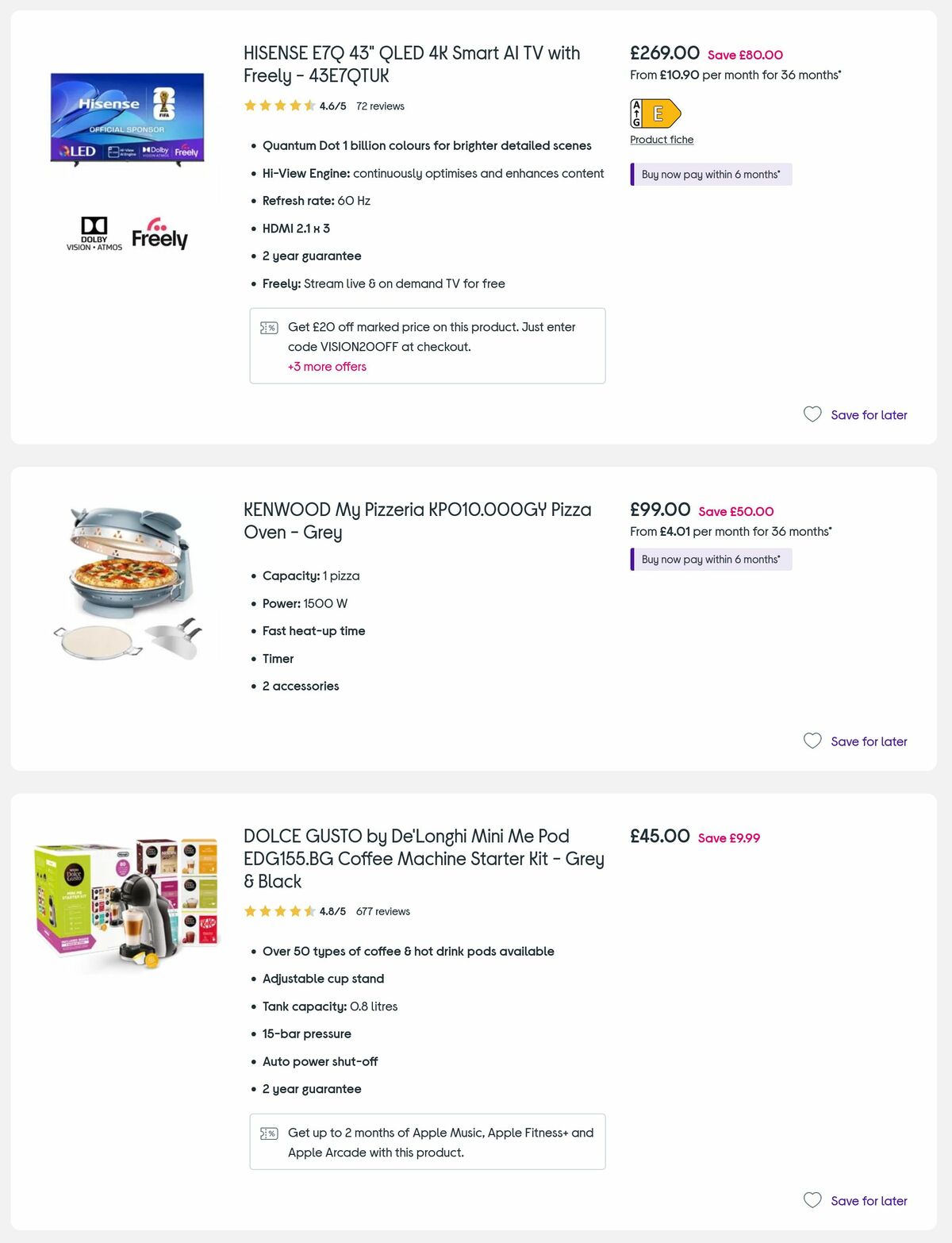 Currys Offers from 5 June