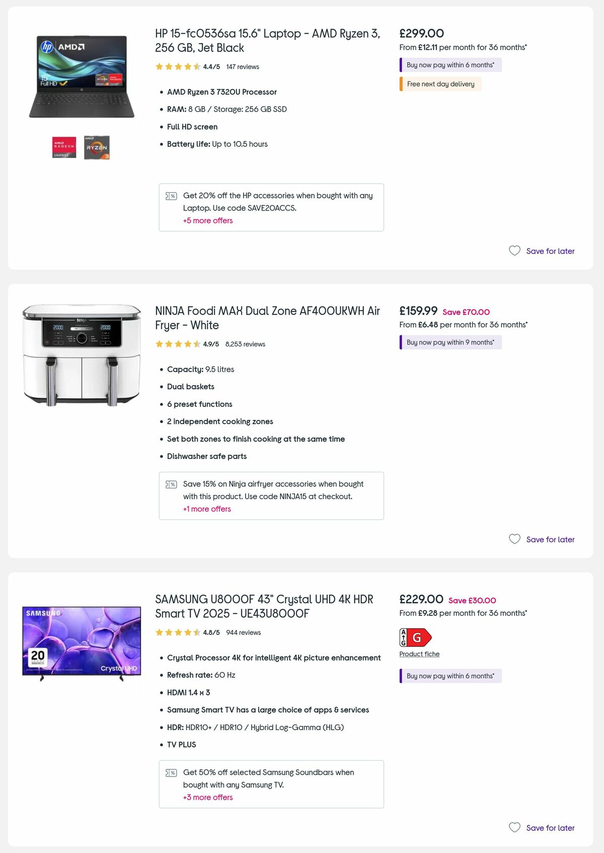 Currys Offers from 5 June
