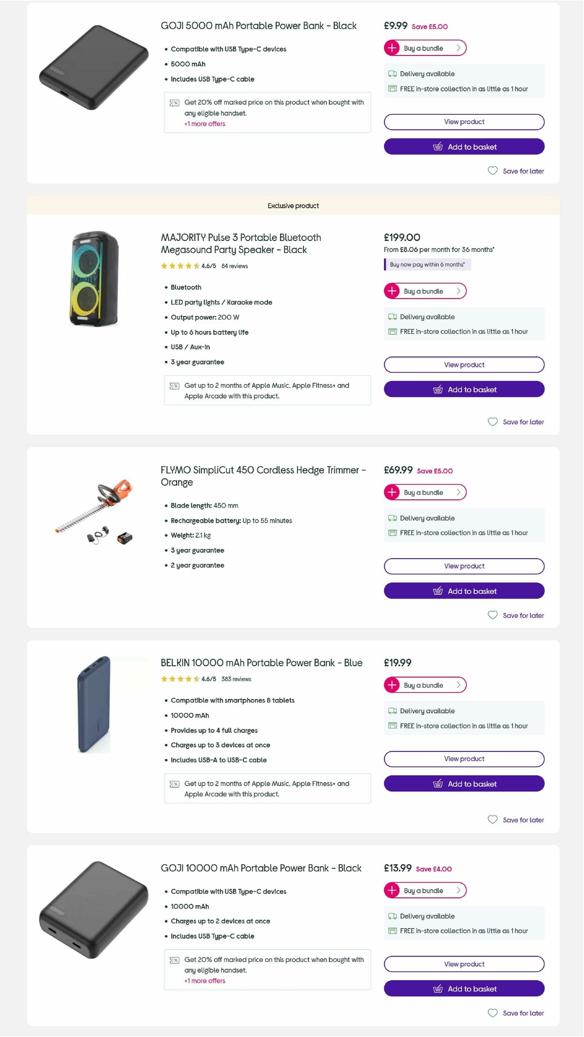 Currys Offers from 14 July