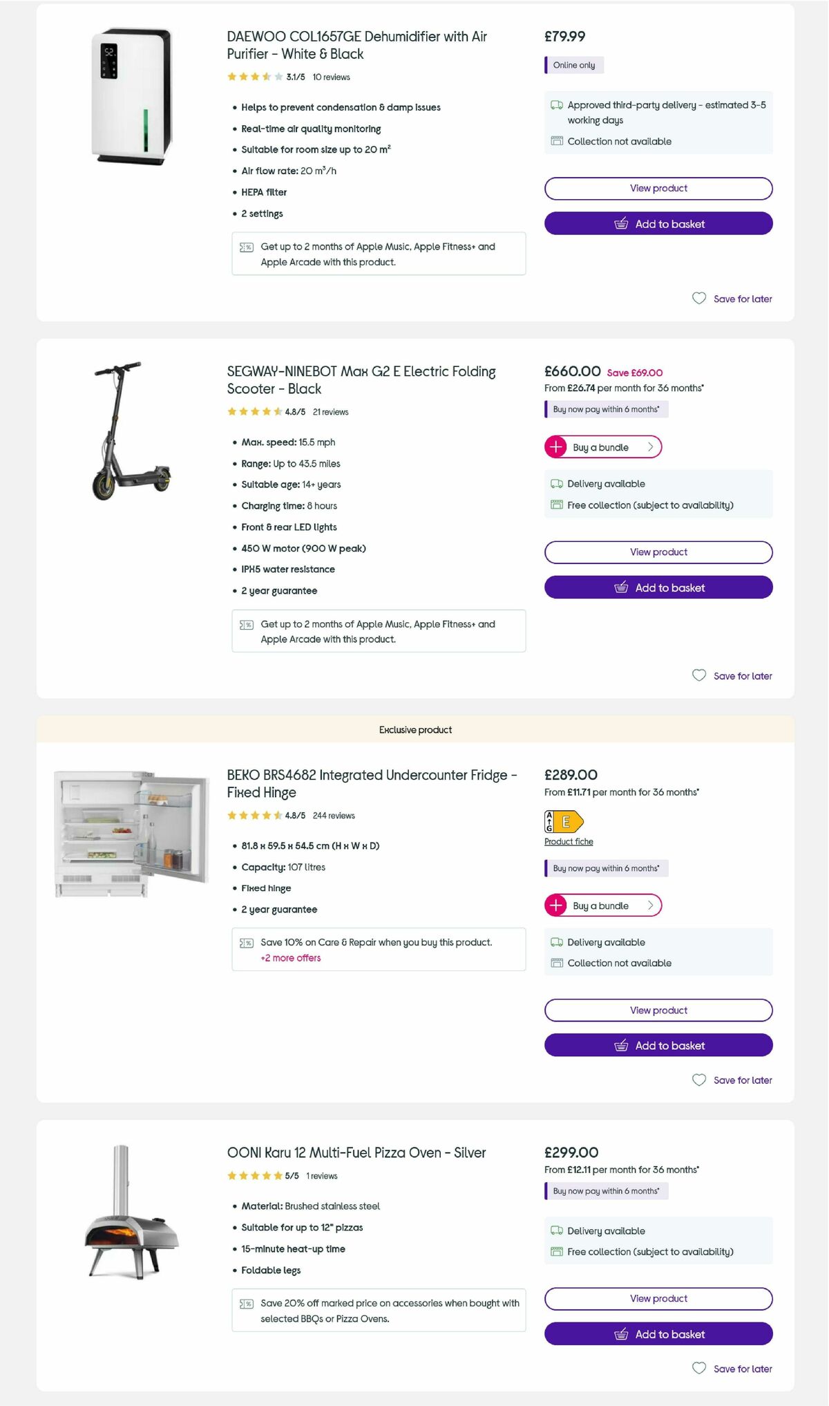 Currys Offers from 14 July