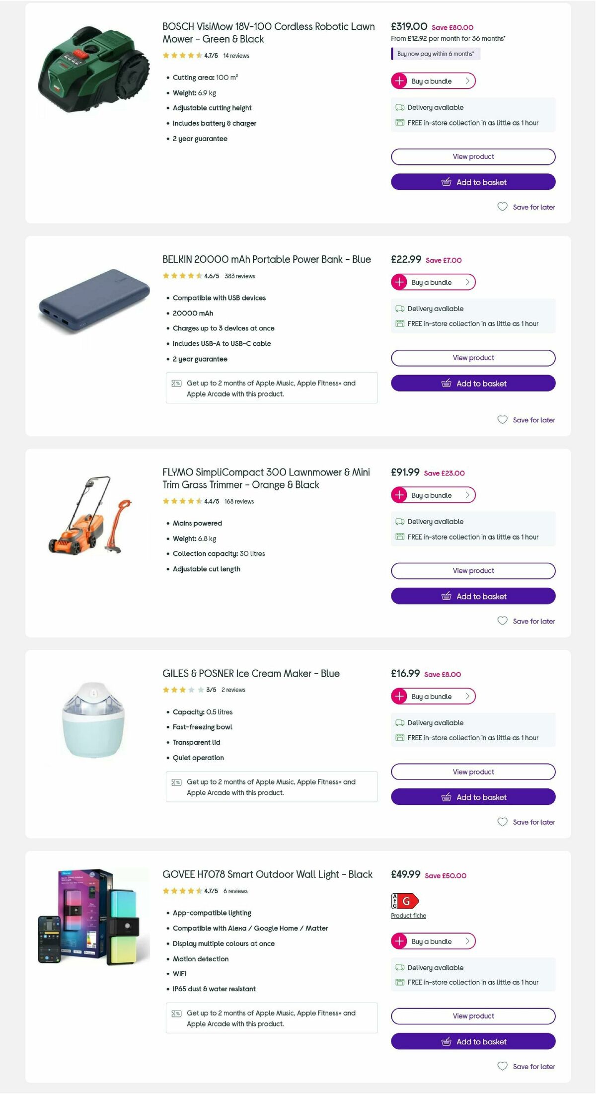 Currys Offers from 14 July