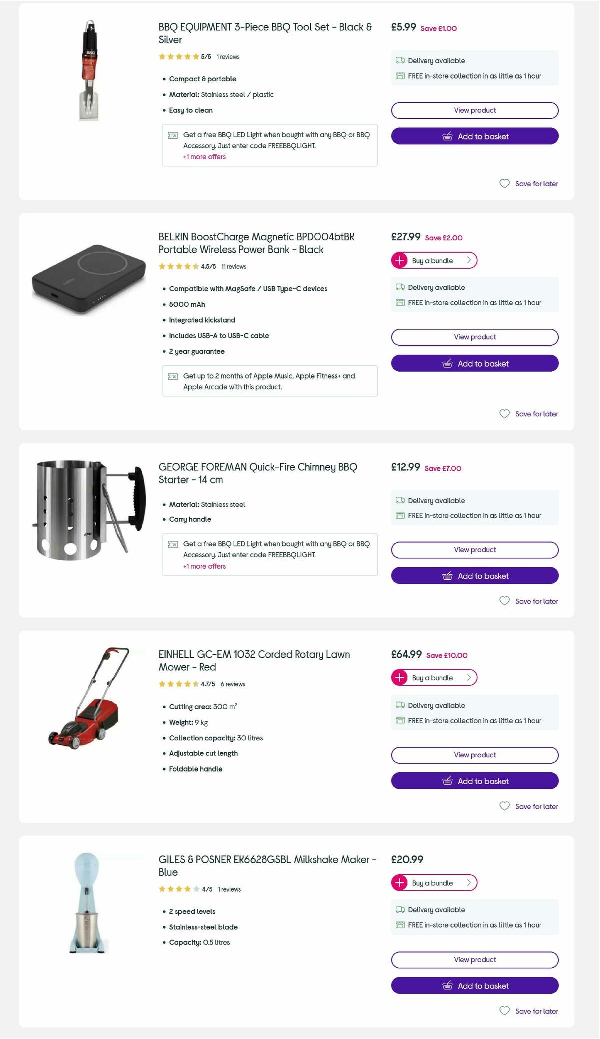 Currys Offers from 14 July