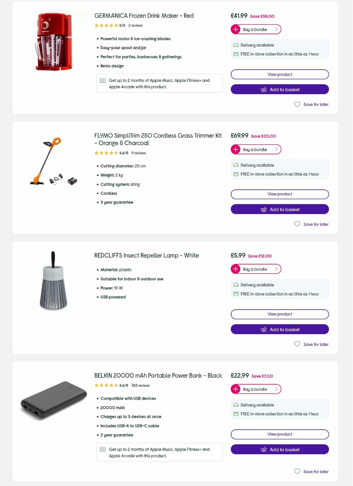 Currys Offers from 14 July