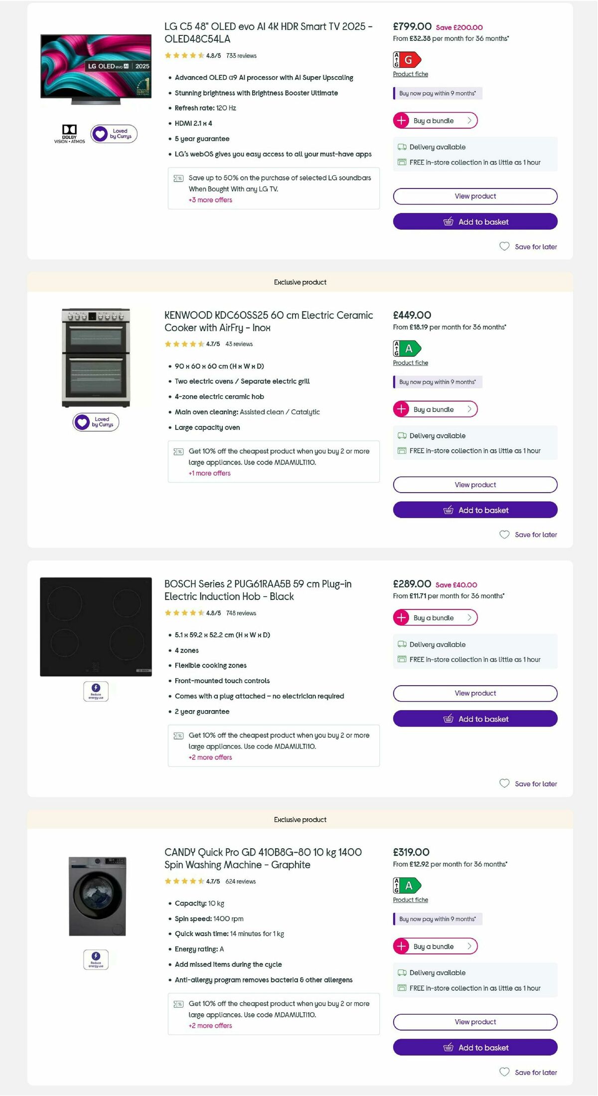 Currys Offers from 5 August