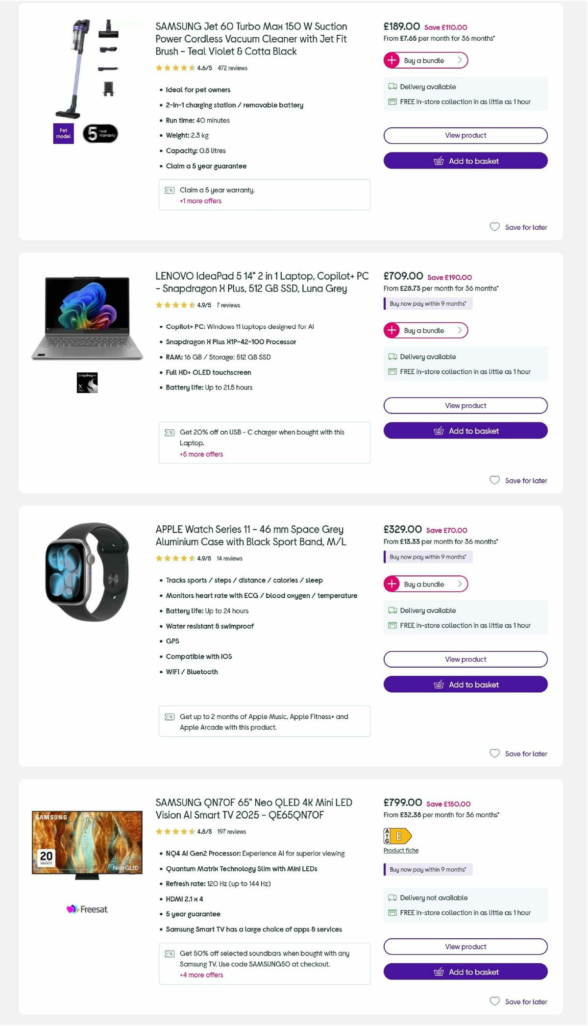 Currys Offers from 5 August