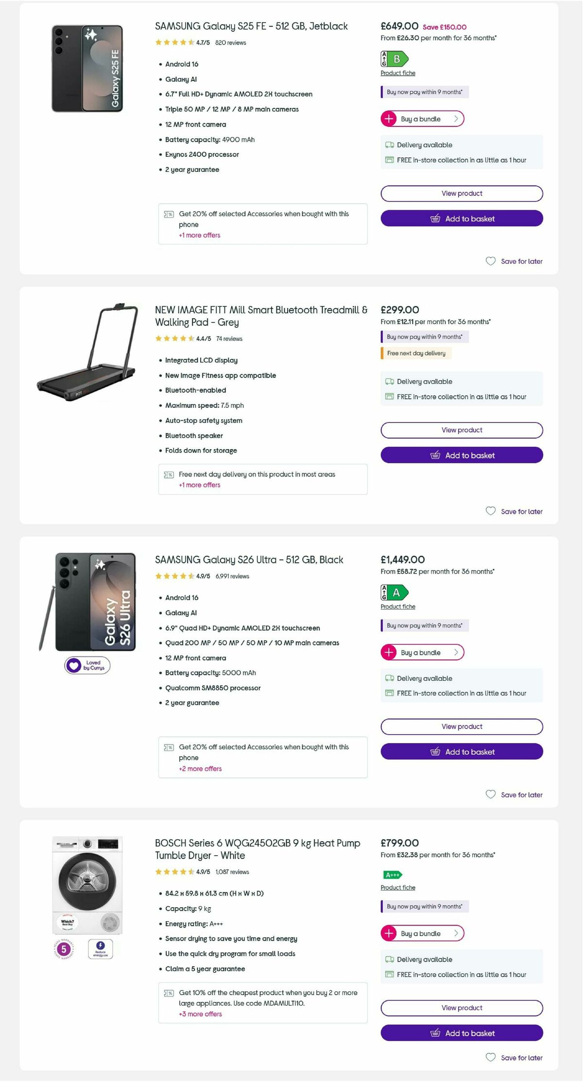 Currys Offers from 5 August