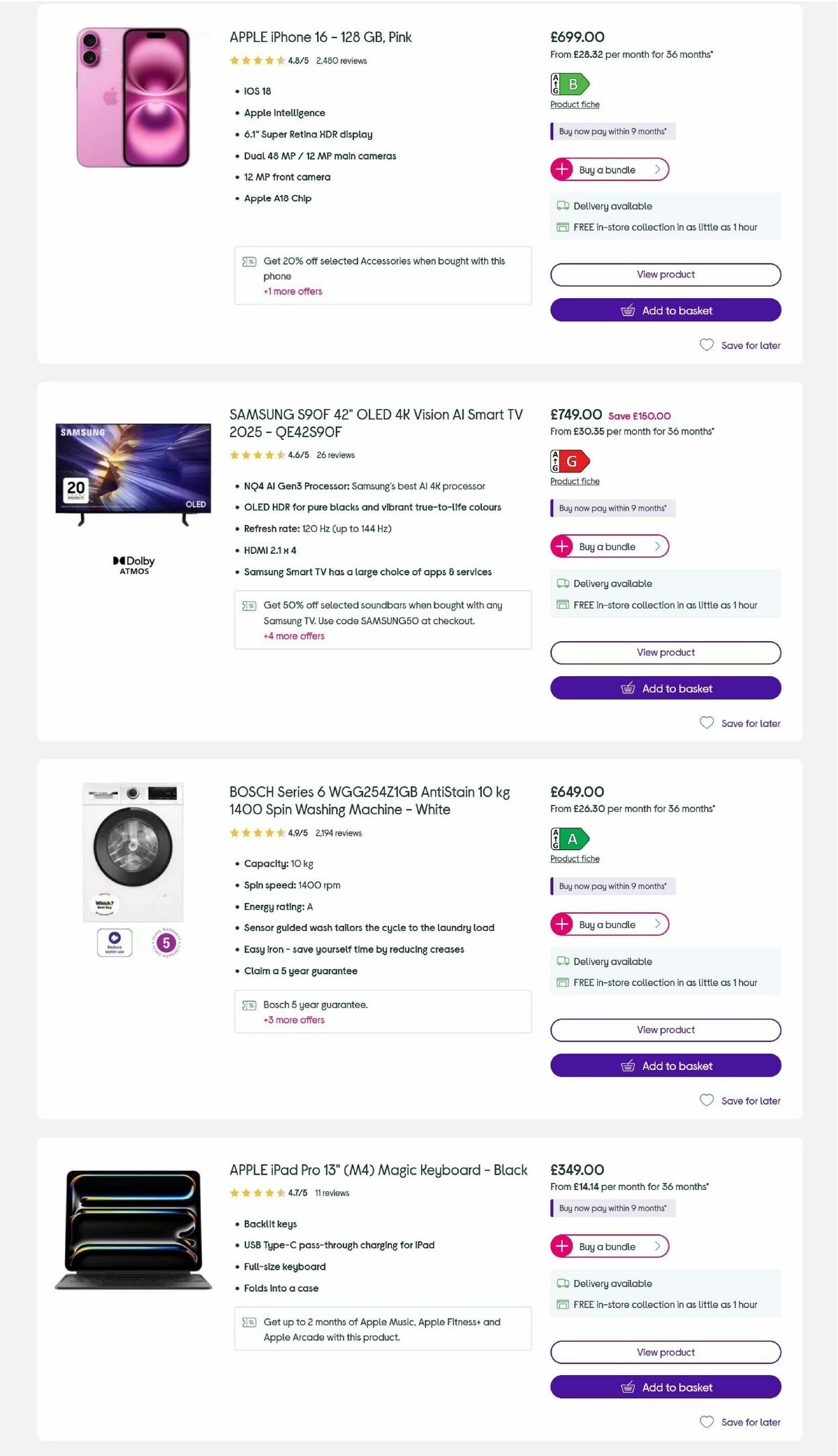 Currys Offers from 5 August