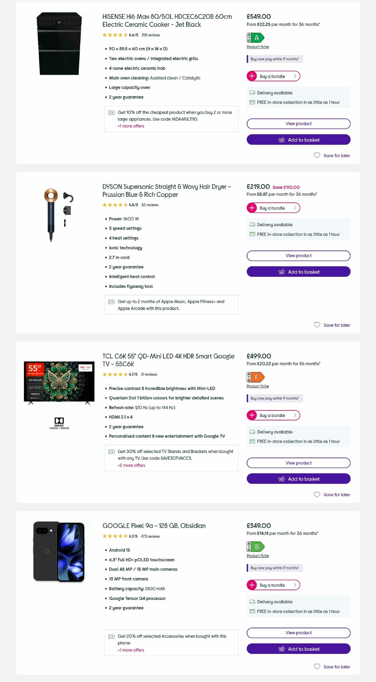 Currys Offers from 5 August
