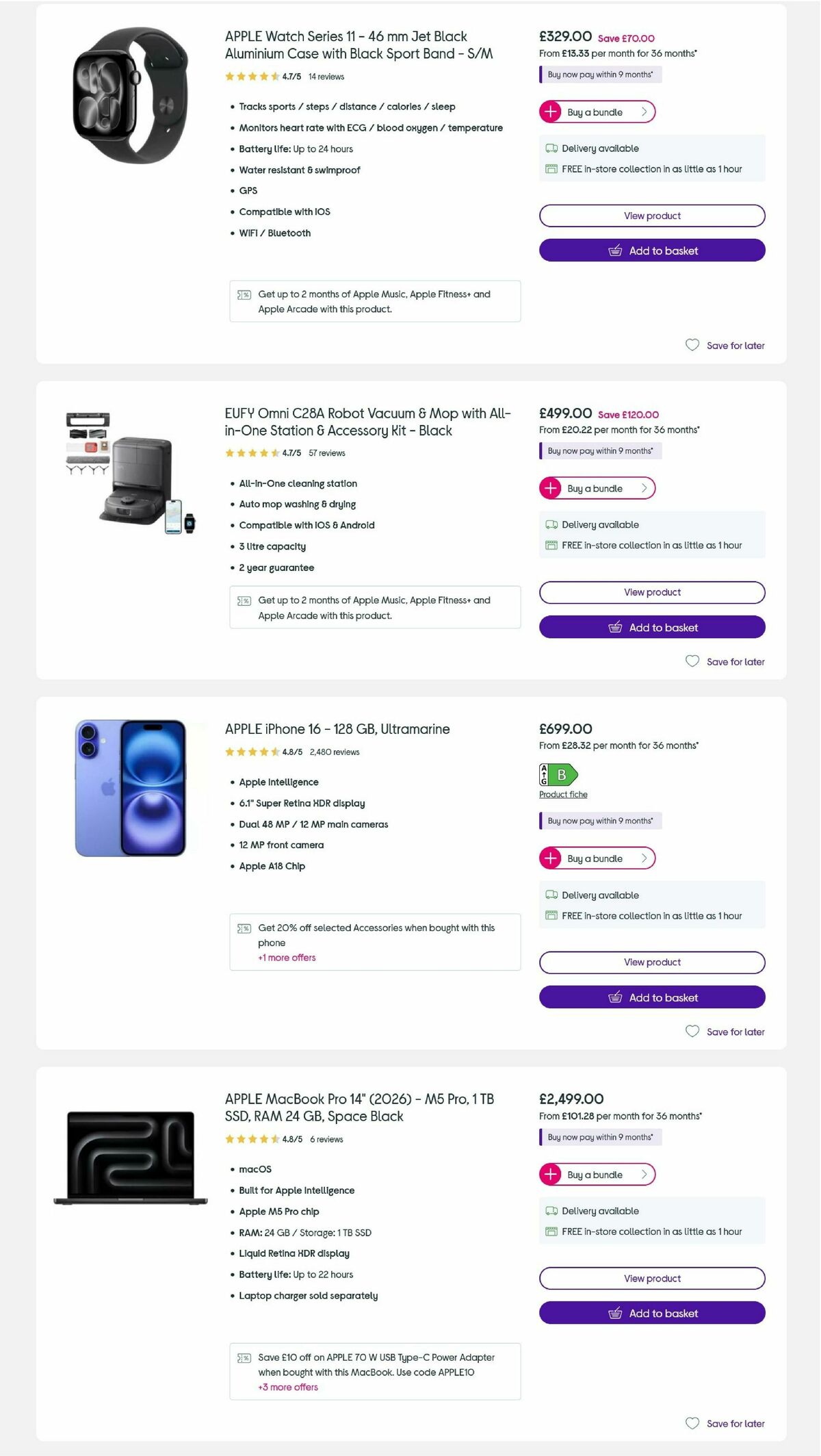 Currys Offers from 5 August