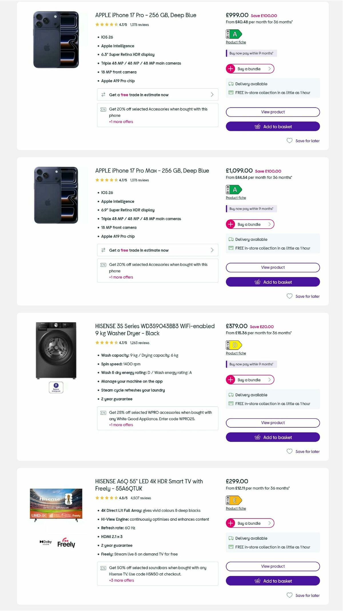 Currys Offers from 5 August