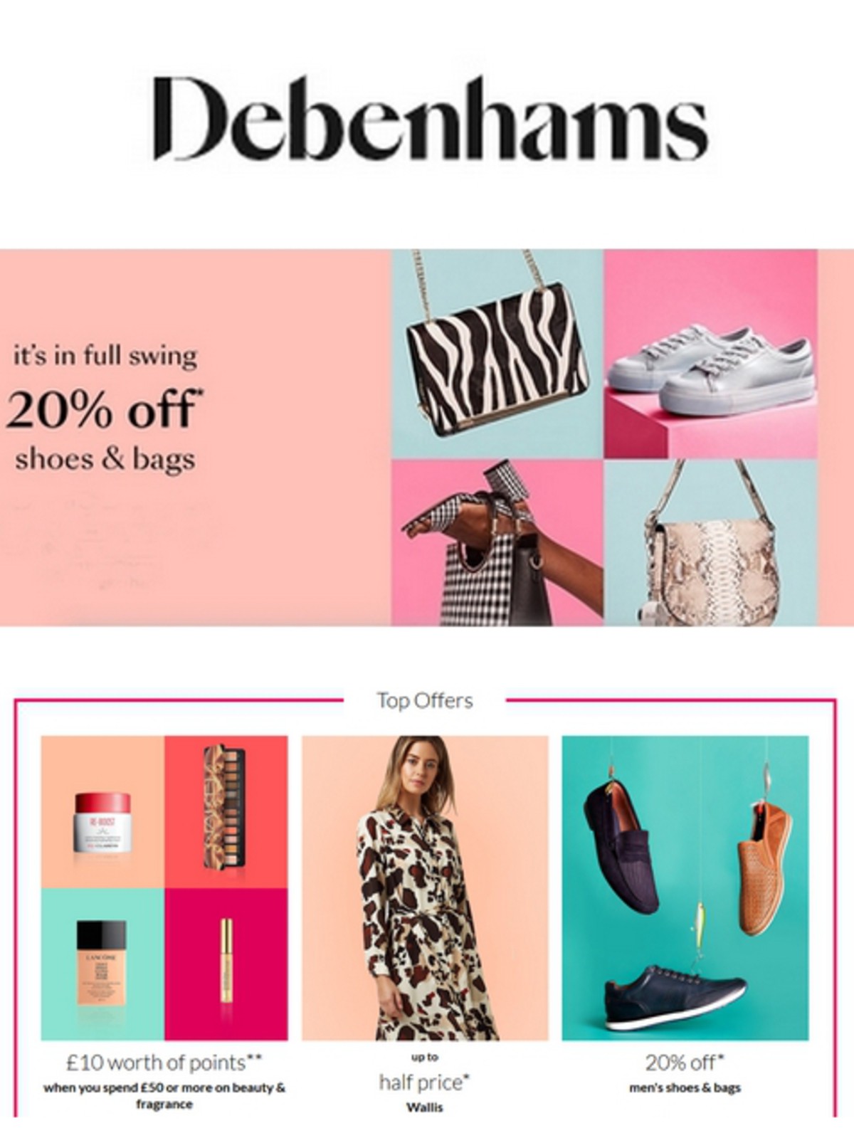 Debenhams Offers from 3 April
