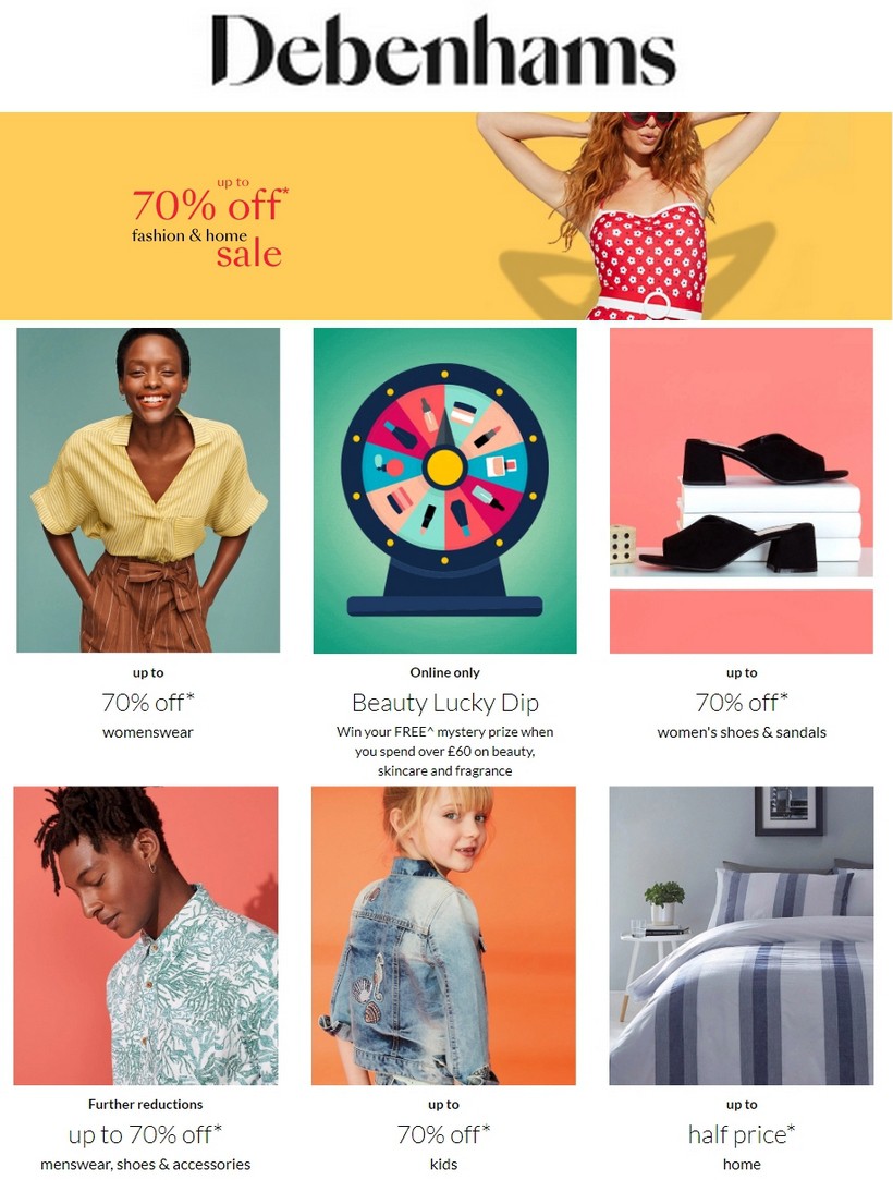 Debenhams Offers from 31 July