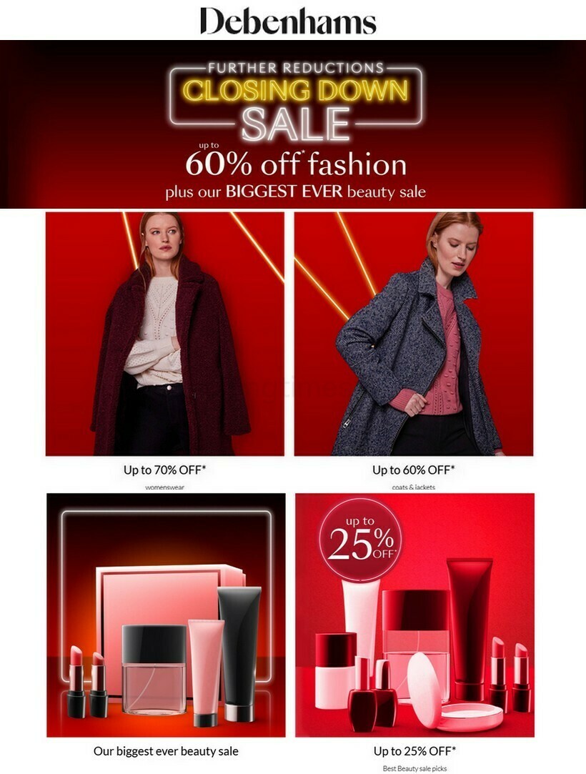 Debenhams Offers from 4 January
